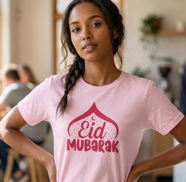 Eid Mubarak Shirt, Modern Crescent Eid Shirt, Matching Family Eid Shirts, Islamic Muslim Outfit, Ramadan Eid Gift, Unisex Muslim Shirt