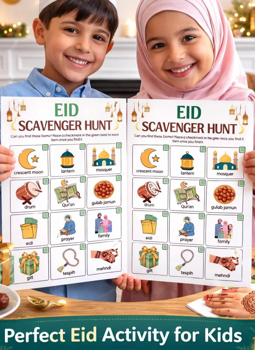 Eid Activity Sheet,Eid Games for Kids,Scavenger Hunt Game,Ramadan Party Game,Muslim Kids Activity Gift,Classroom Eid Game,Instant Download - image 3