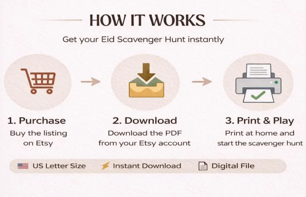 Eid Activity Sheet,Eid Games for Kids,Scavenger Hunt Game,Ramadan Party Game,Muslim Kids Activity Gift,Classroom Eid Game,Instant Download - image 4