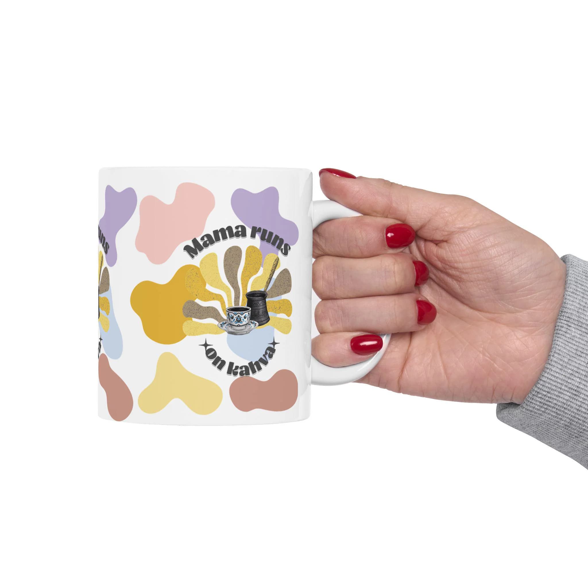 Turkish Coffee Gift,Bosnian Mom Gift,Mama Runs on Kahva Mug,Coffee Lover Gift,Balkan Kitchen Decor,Mothers Day Gift,Unique Mom Mug - image 4