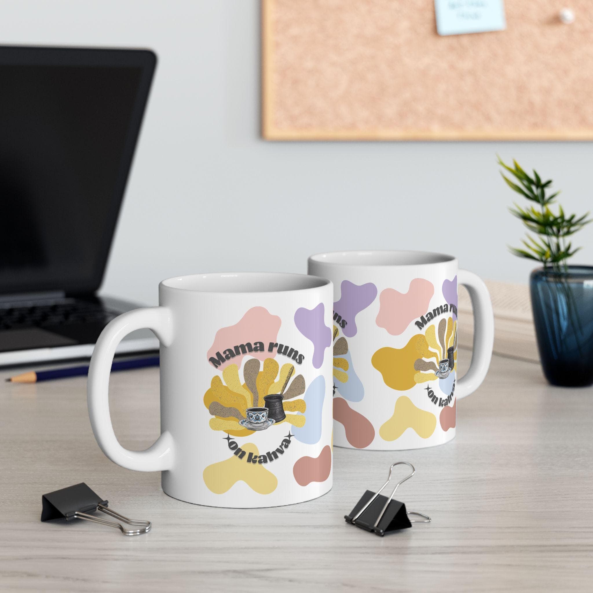 Turkish Coffee Gift,Bosnian Mom Gift,Mama Runs on Kahva Mug,Coffee Lover Gift,Balkan Kitchen Decor,Mothers Day Gift,Unique Mom Mug - image 2