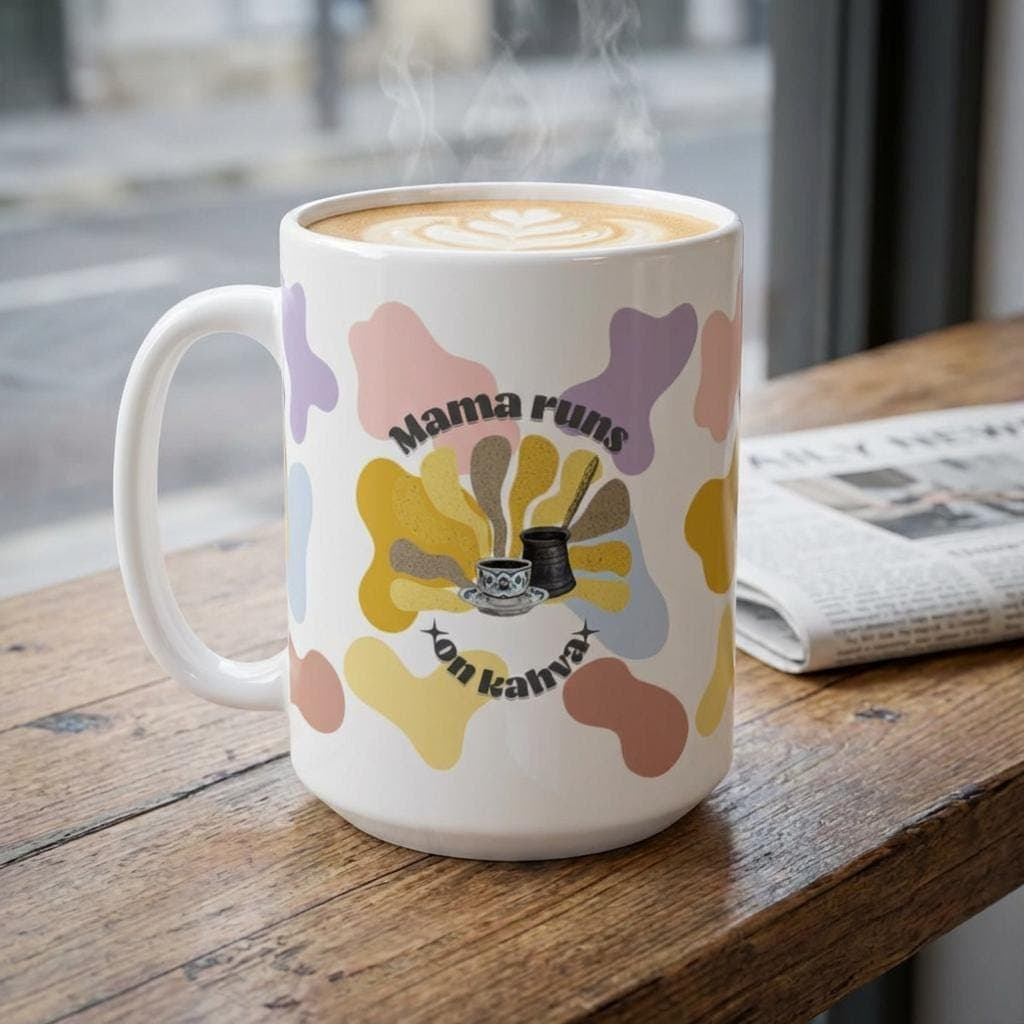 Turkish Coffee Gift,Bosnian Mom Gift,Mama Runs on Kahva Mug,Coffee Lover Gift,Balkan Kitchen Decor,Mothers Day Gift,Unique Mom Mug - image 4