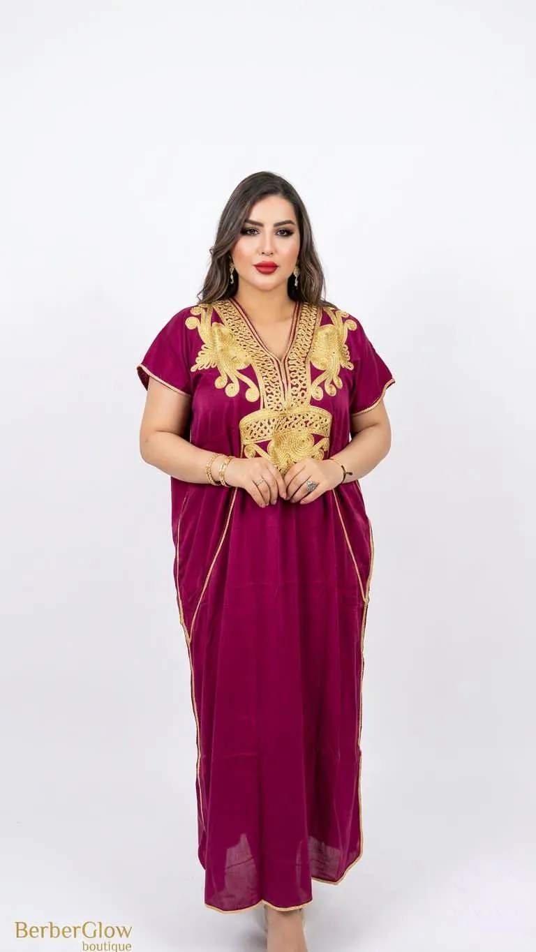 Moroccan Gandoura  marrakech for Women  Elegant Embroidered Kaftan Dress – Handmade Caftan  Loose Maxi Dress – summer caftan dress  for her