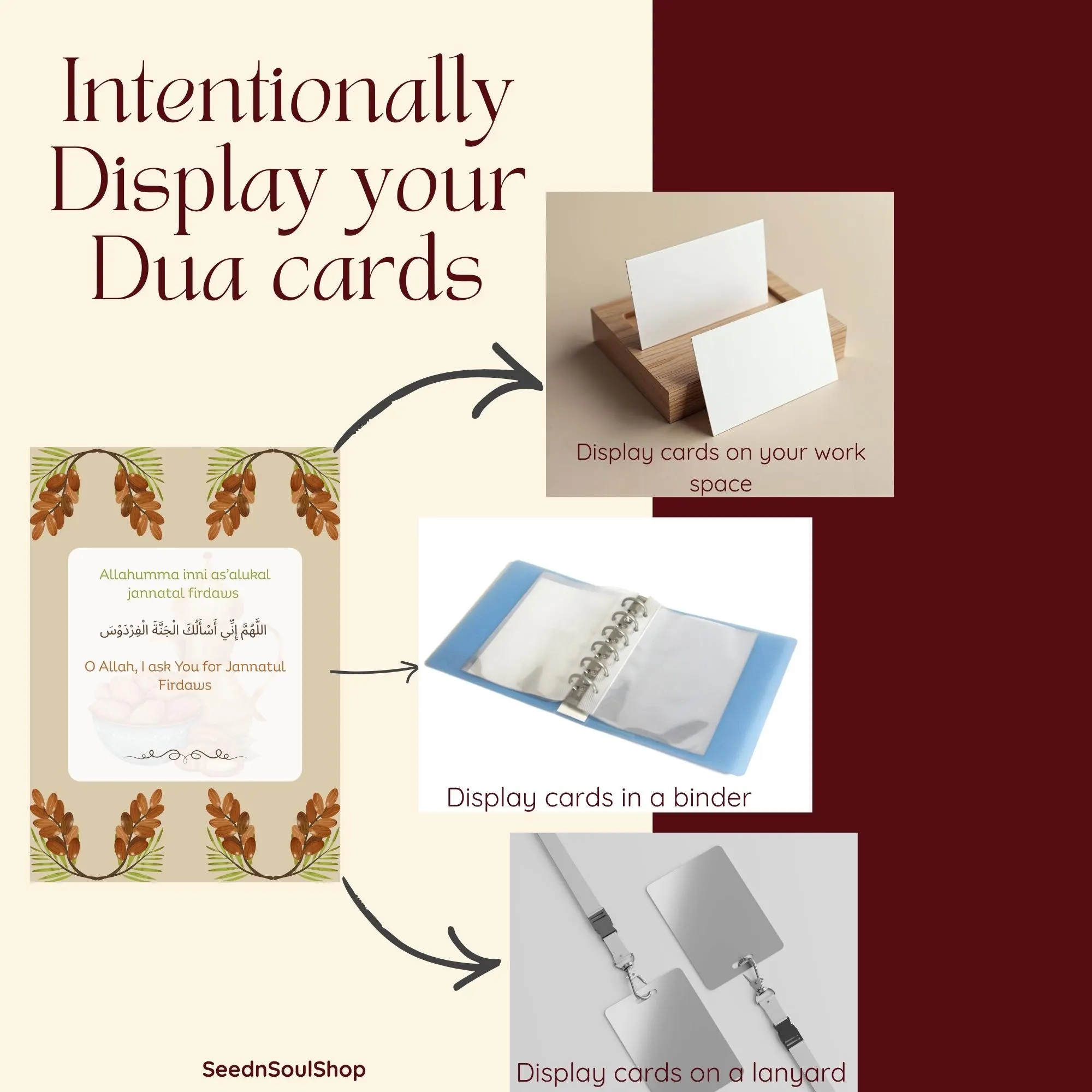Dua Affirmation Cards set of 50 | Arabic, Arabic Transliteration, & English Tranlation - image 4