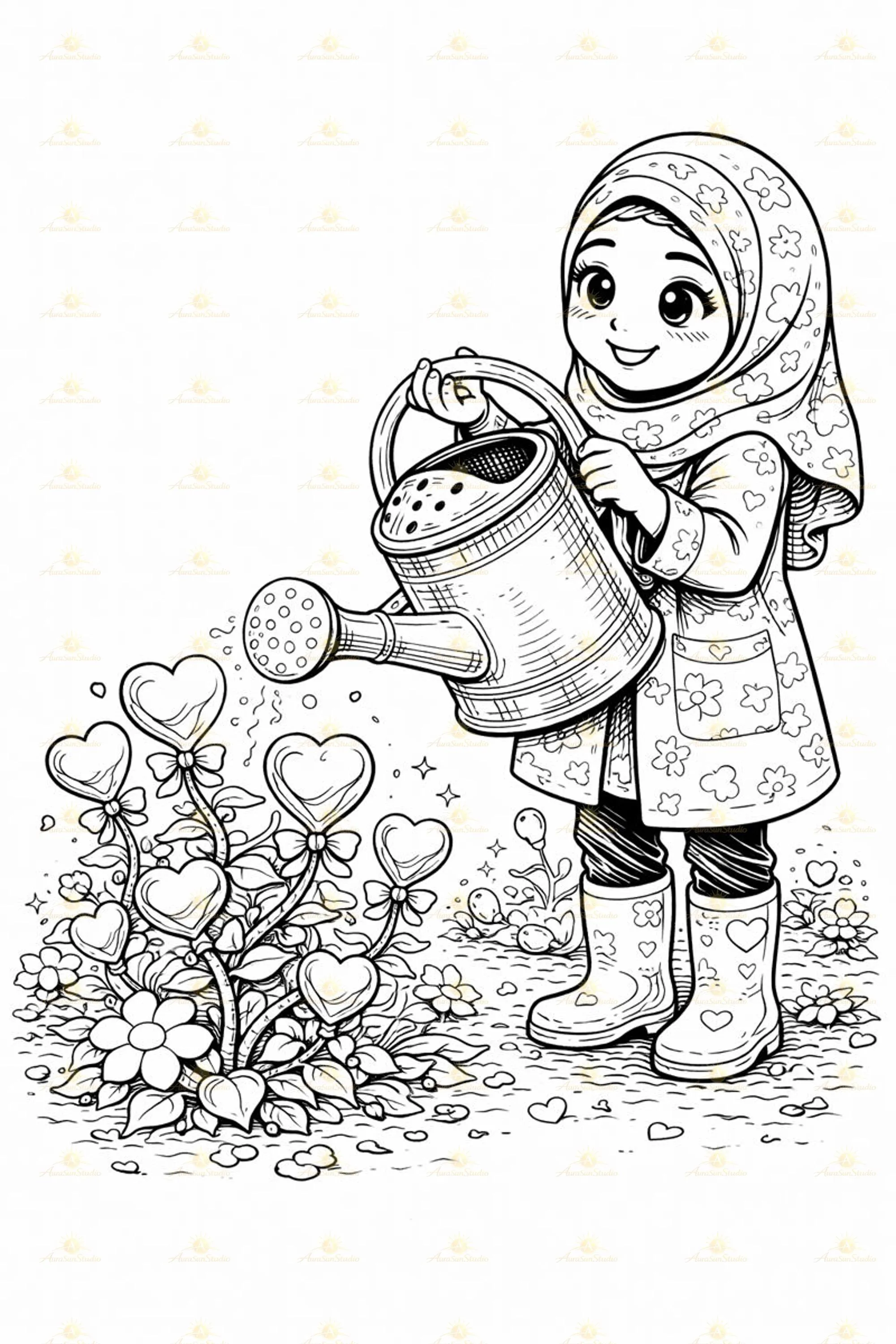 Valentine Coloring Book | 30 Isometric Love Scenes (PDF Download A4/Letter/8.5x8.5in - image 2