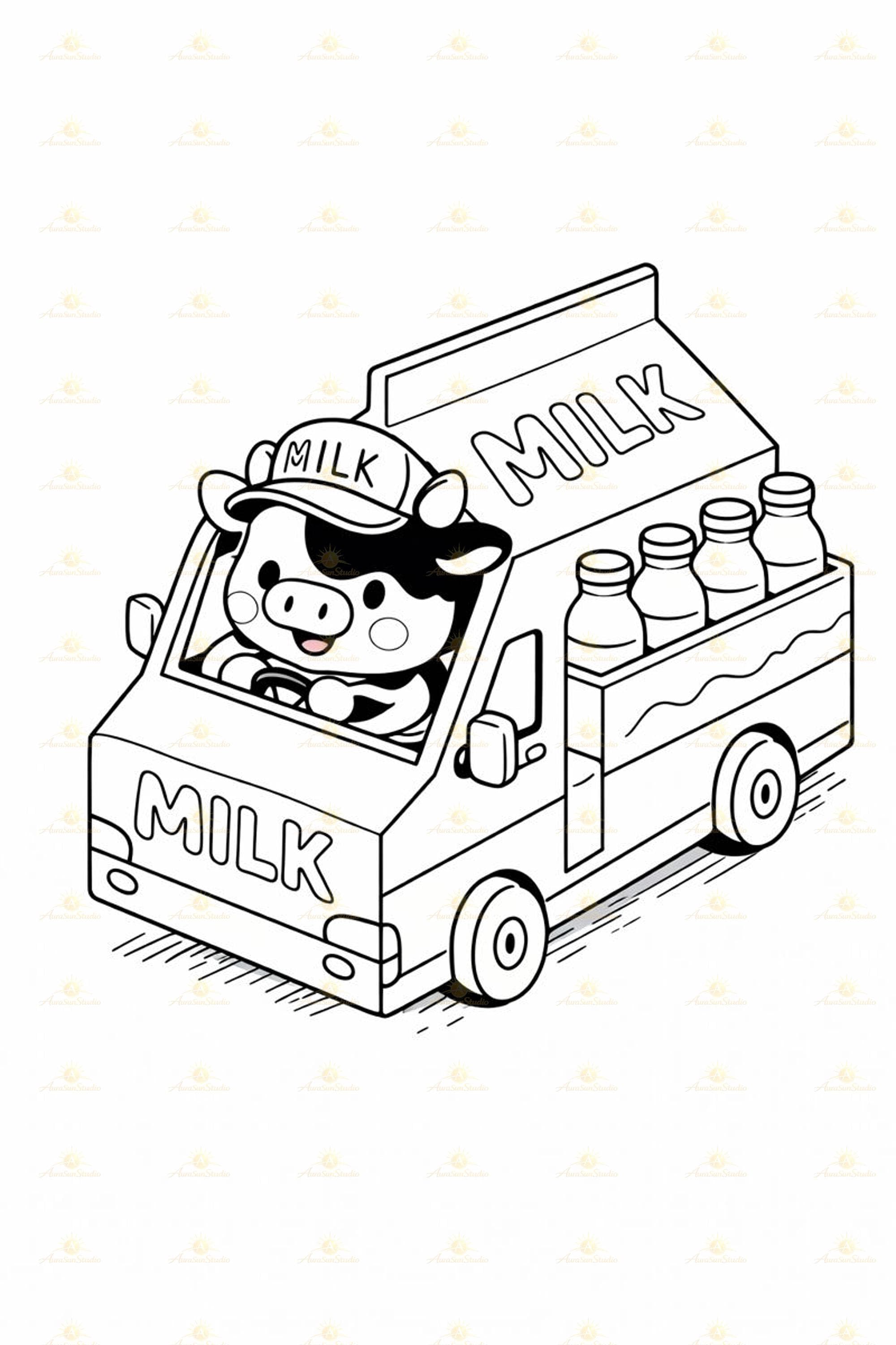 Kawaii Farm Animals Coloring Book | Isometric Activity Pages (PDF Download A4/Letter/8.5x8.5 - image 4