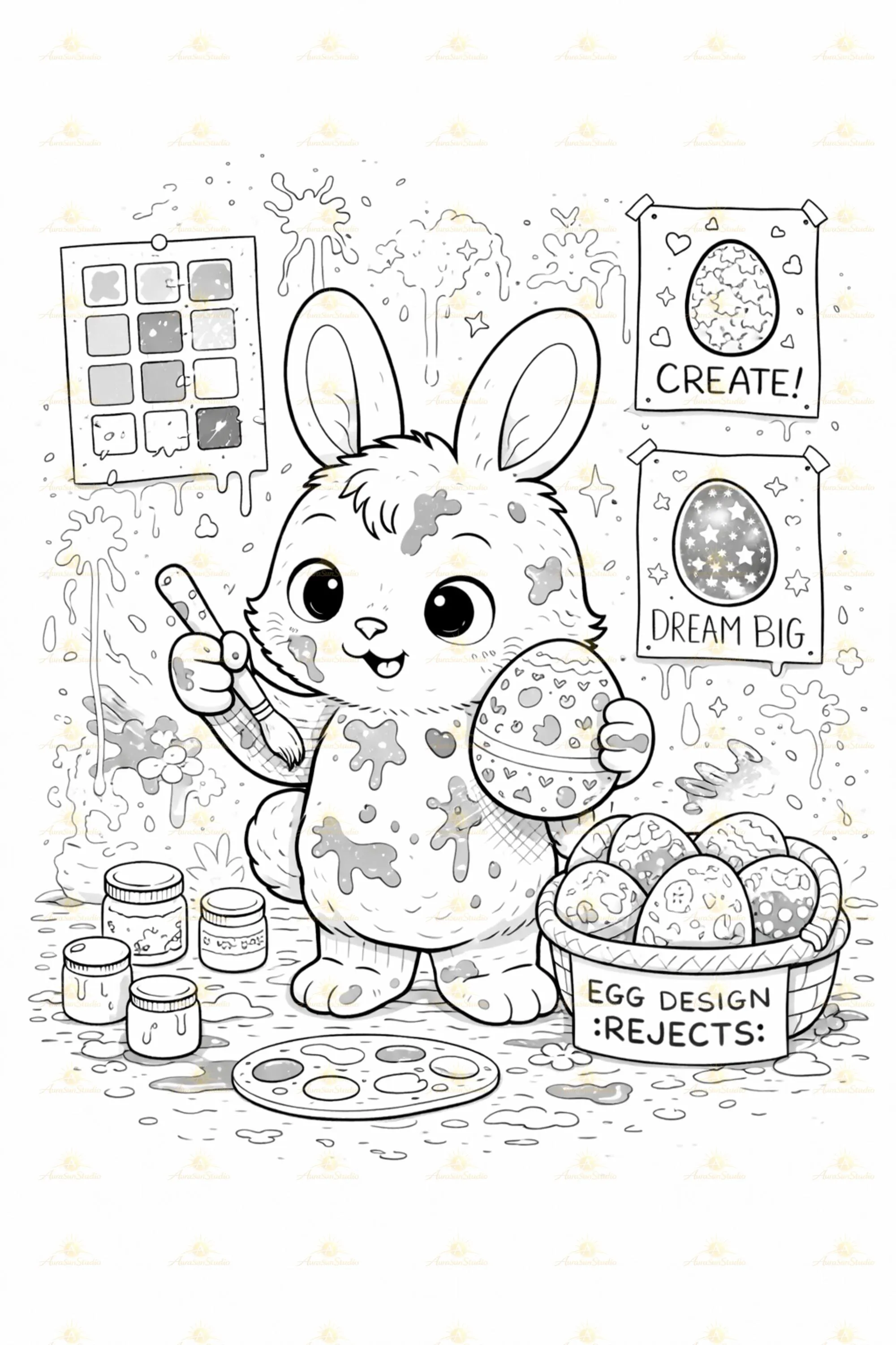 Easter Egg Workshop Coloring Book | Isometric Activity Pages (Digital Download)
