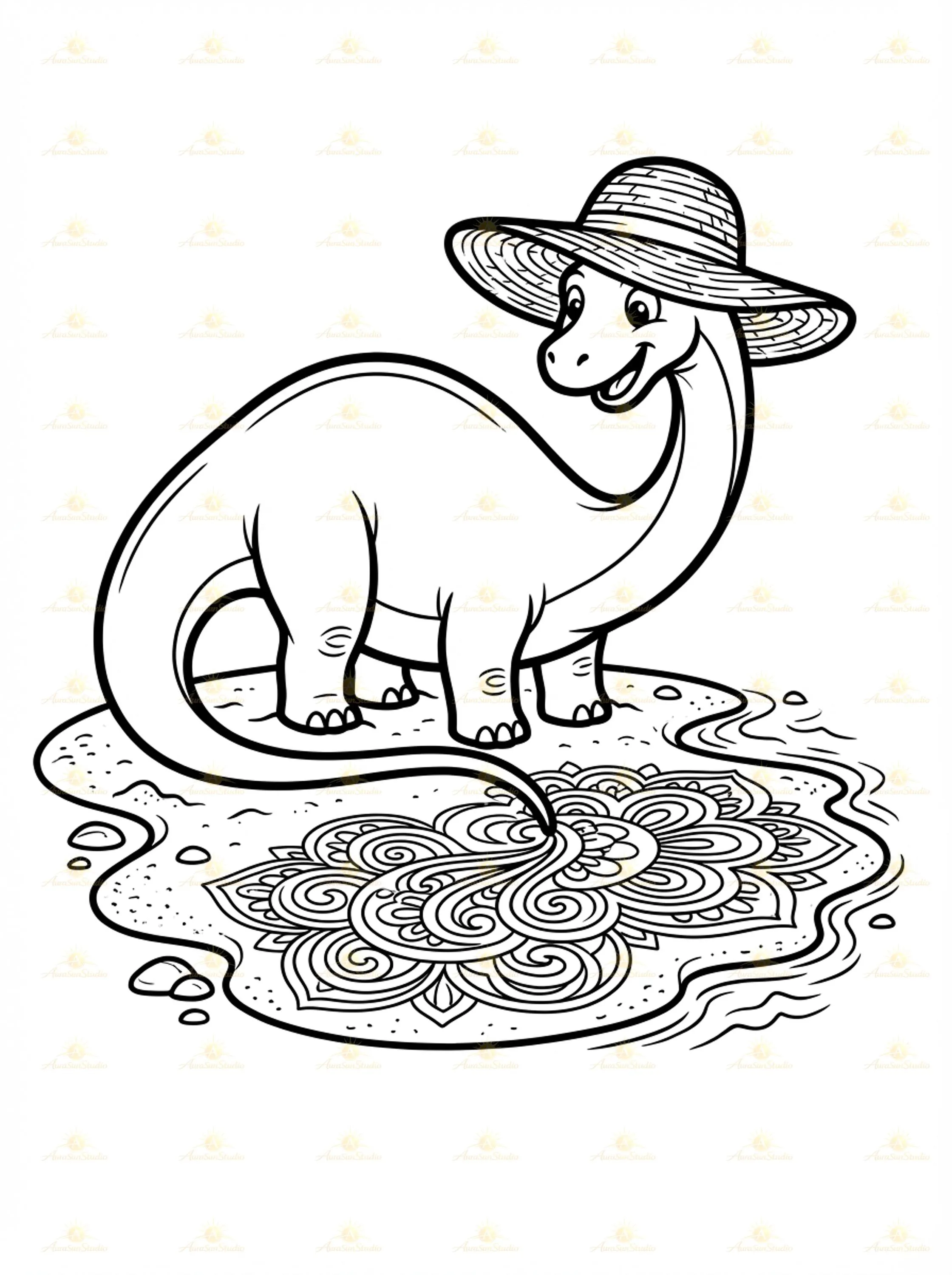 Dinosaur Construction Truck Coloring Book, Summer Beach Party Activity Pages (PDF Download)