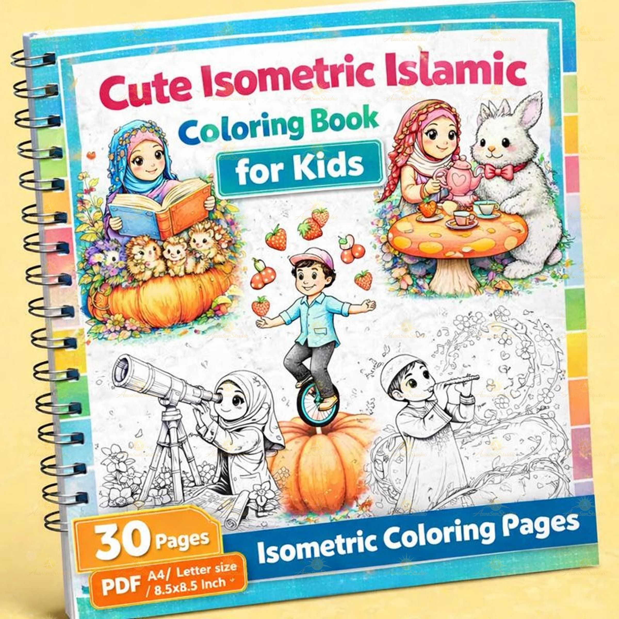 Valentine Coloring Book | 30 Isometric Love Scenes (PDF Download A4/Letter/8.5x8.5in