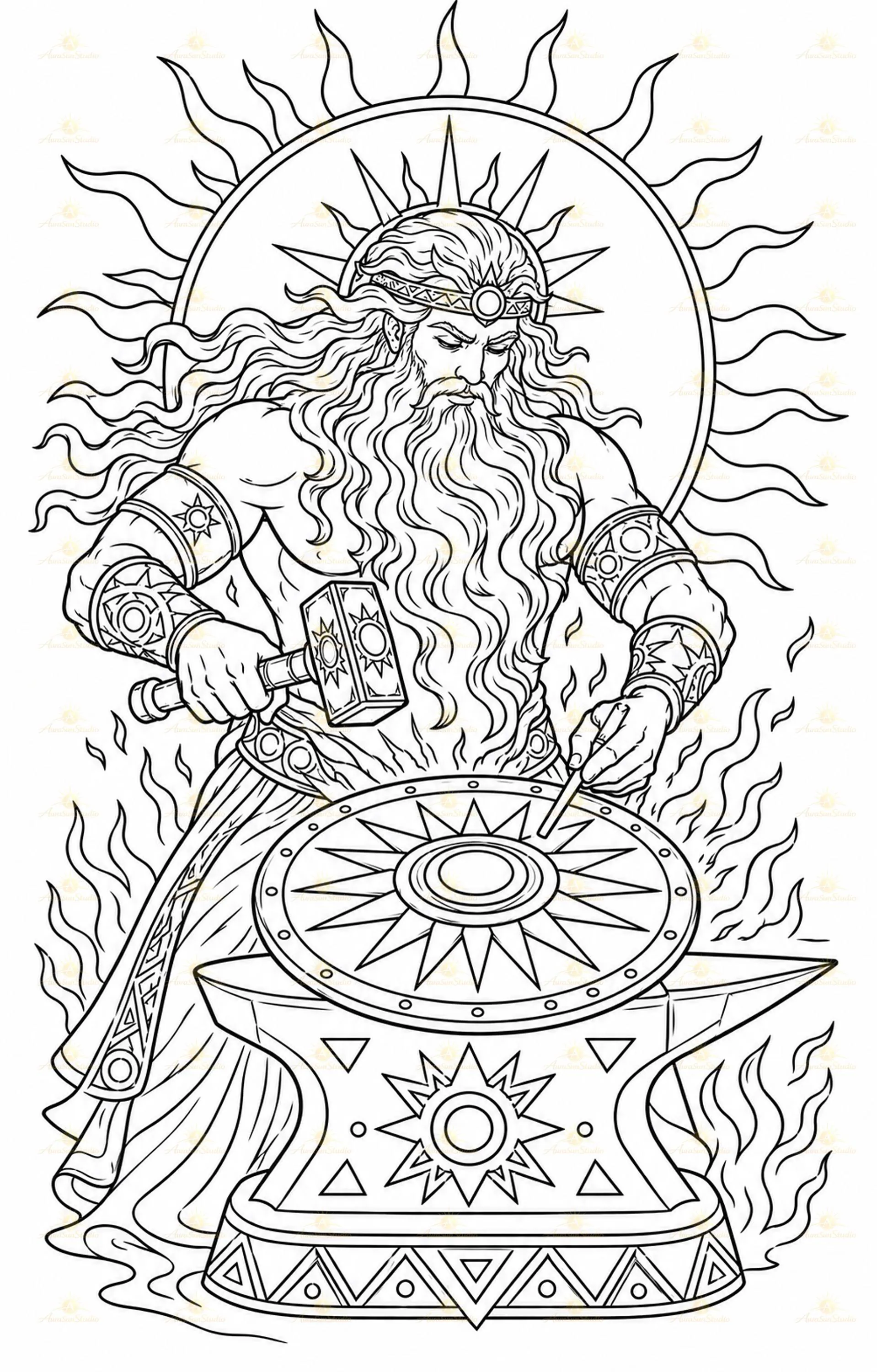 Celestial Goddess Zodiac Grayscale Coloring Book: 30 Detailed Pages (Digital Download) - image 5
