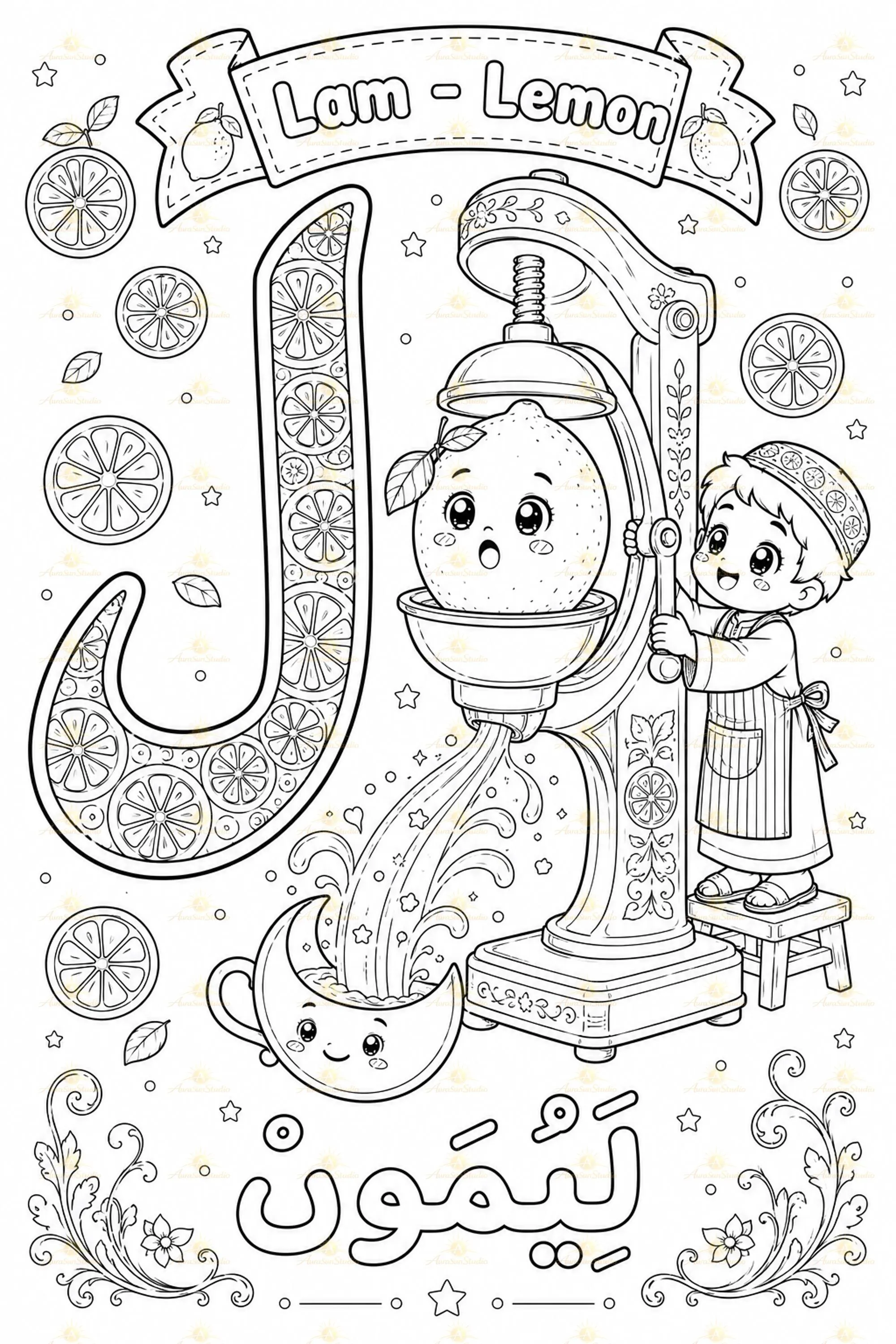 Arabic Alphabet Coloring Pages, Islamic Kids Activity, Muslim Homeschool (PDF) - image 5