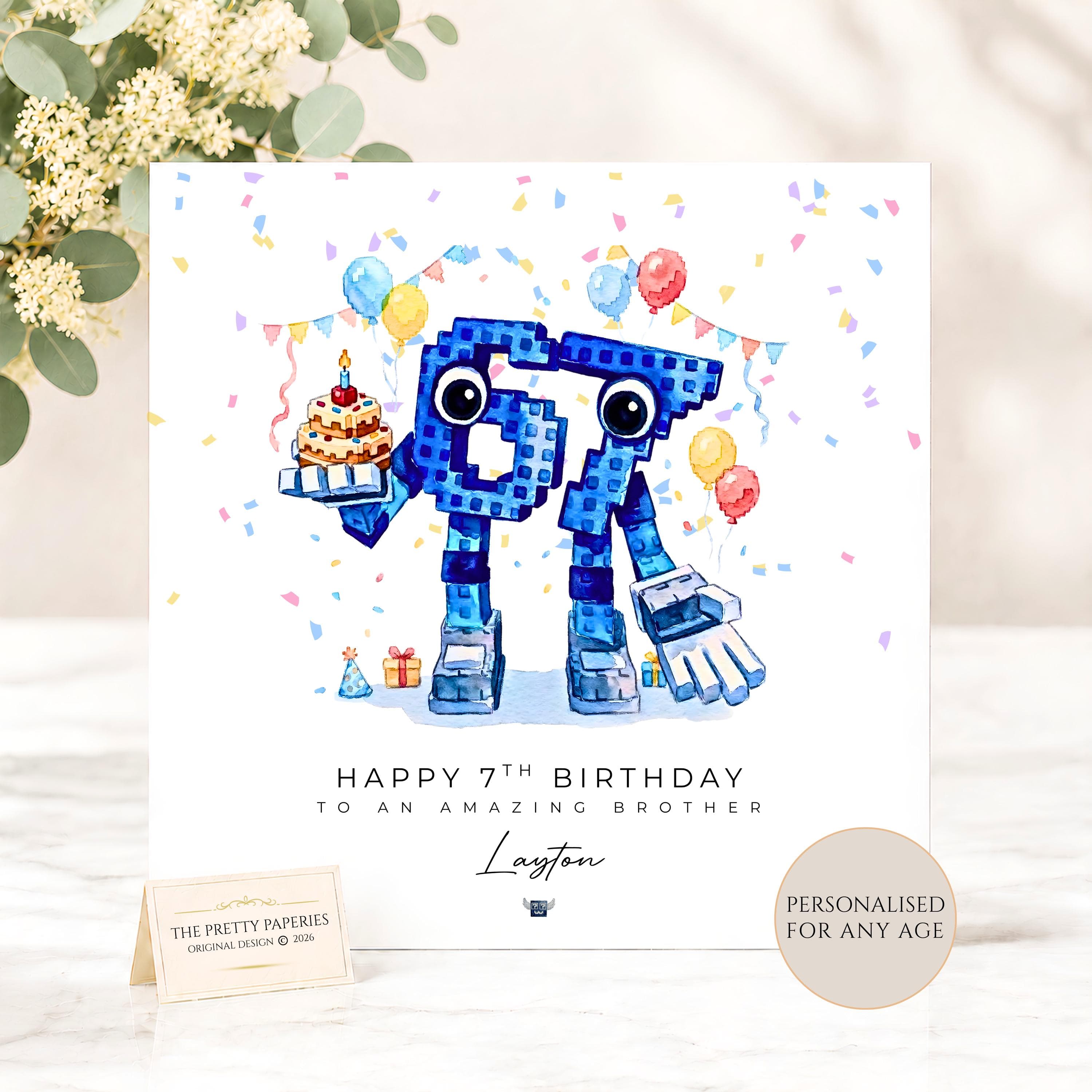 67 Birthday Card, Personalised Brainrot 67 Card, Six Seven Meme, Card for Son, Roblox Birthday Card for Grandson Nephew, 67 Card for Brother