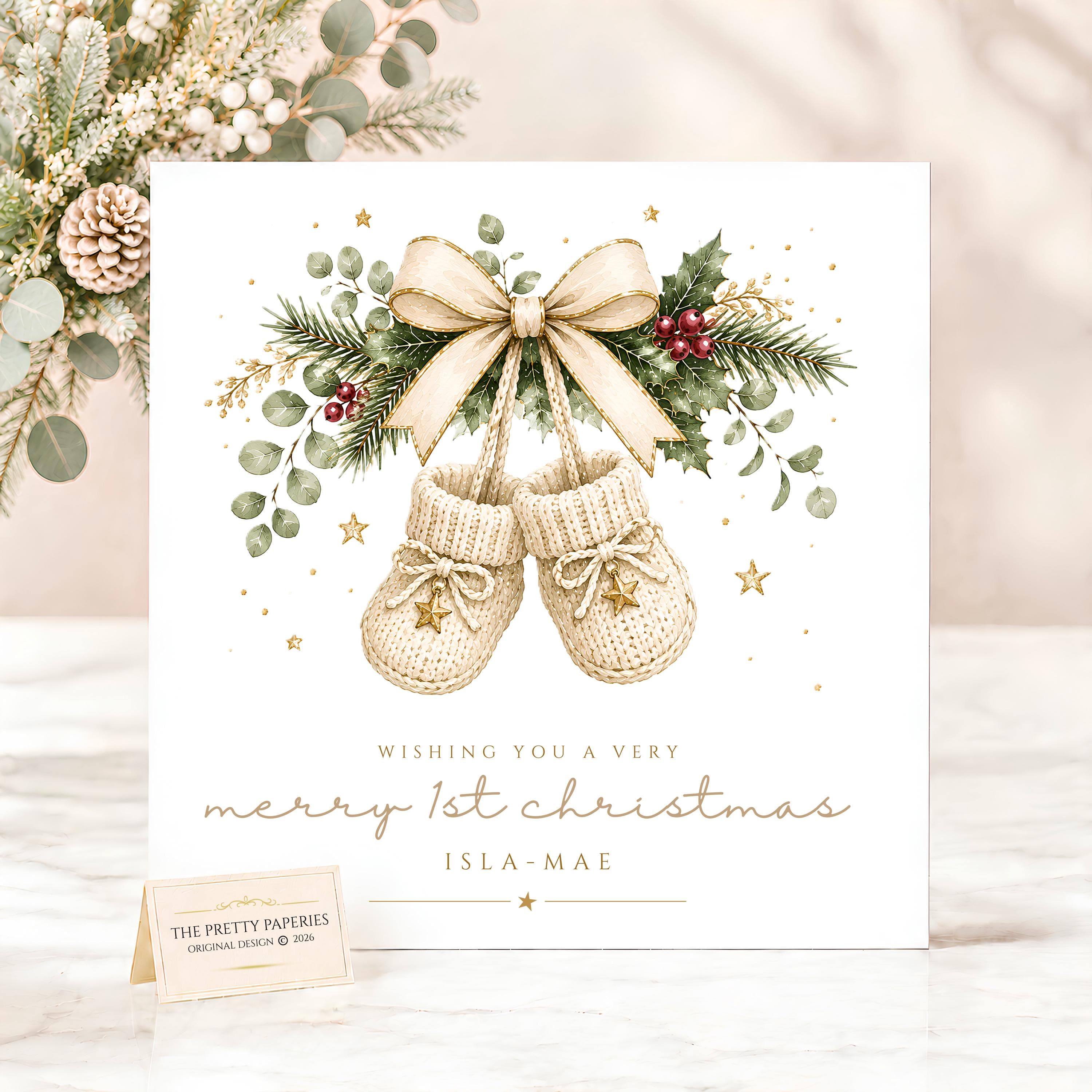 Personalised Baby’s First Christmas Card | My 1st Christmas Card | Baby Girl Boy Christmas Card | New Baby Xmas Card | Keepsake Card