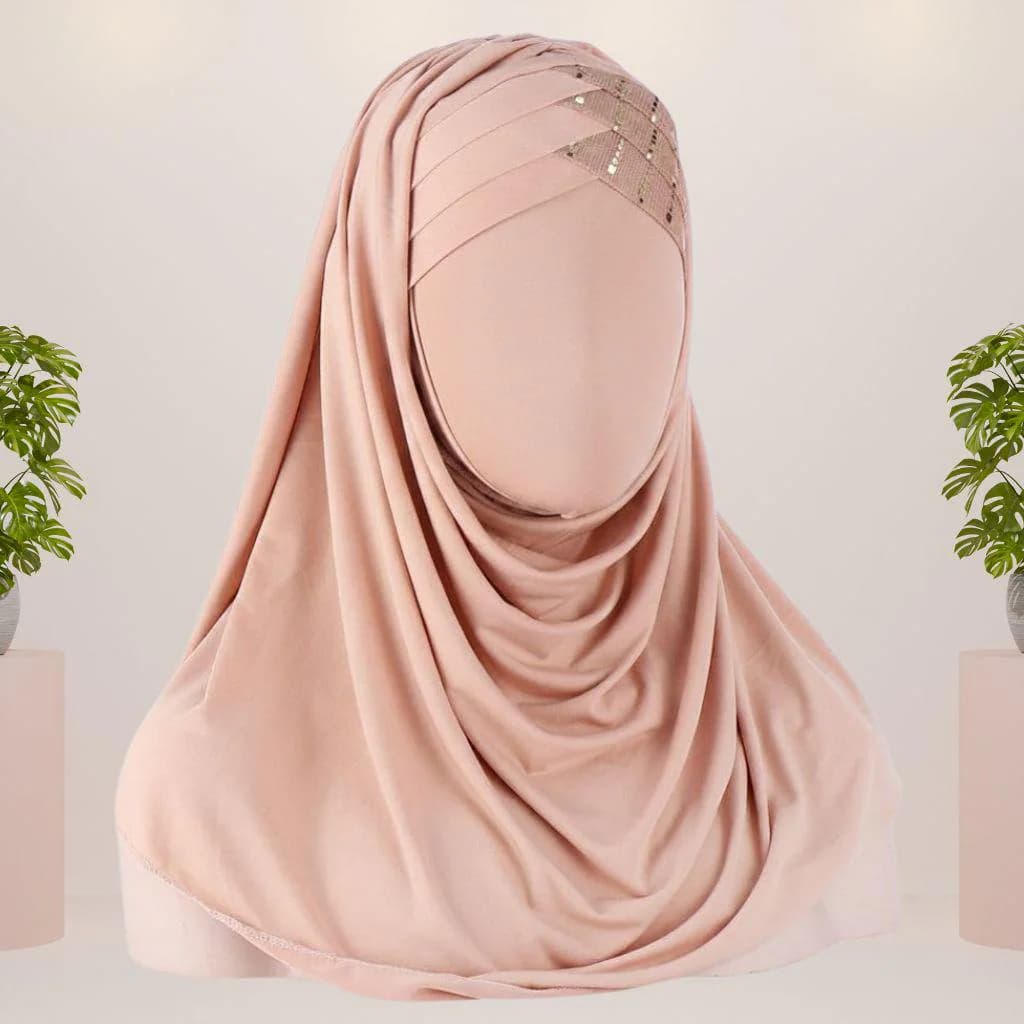 Instant Jersey Hijab, Ready-to-Wear, Shimmer Accent, Modest Headscarf - image 4