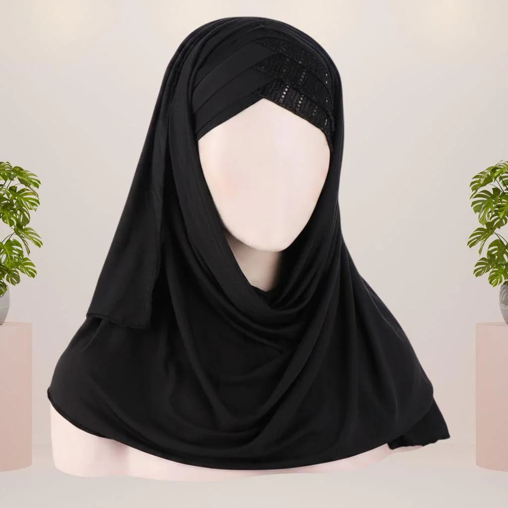 Instant Jersey Hijab, Ready-to-Wear, Shimmer Accent, Modest Headscarf - image 3