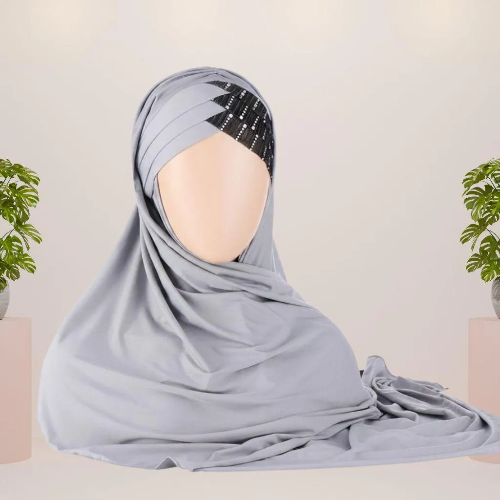 Instant Jersey Hijab, Ready-to-Wear, Shimmer Accent, Modest Headscarf - image 5