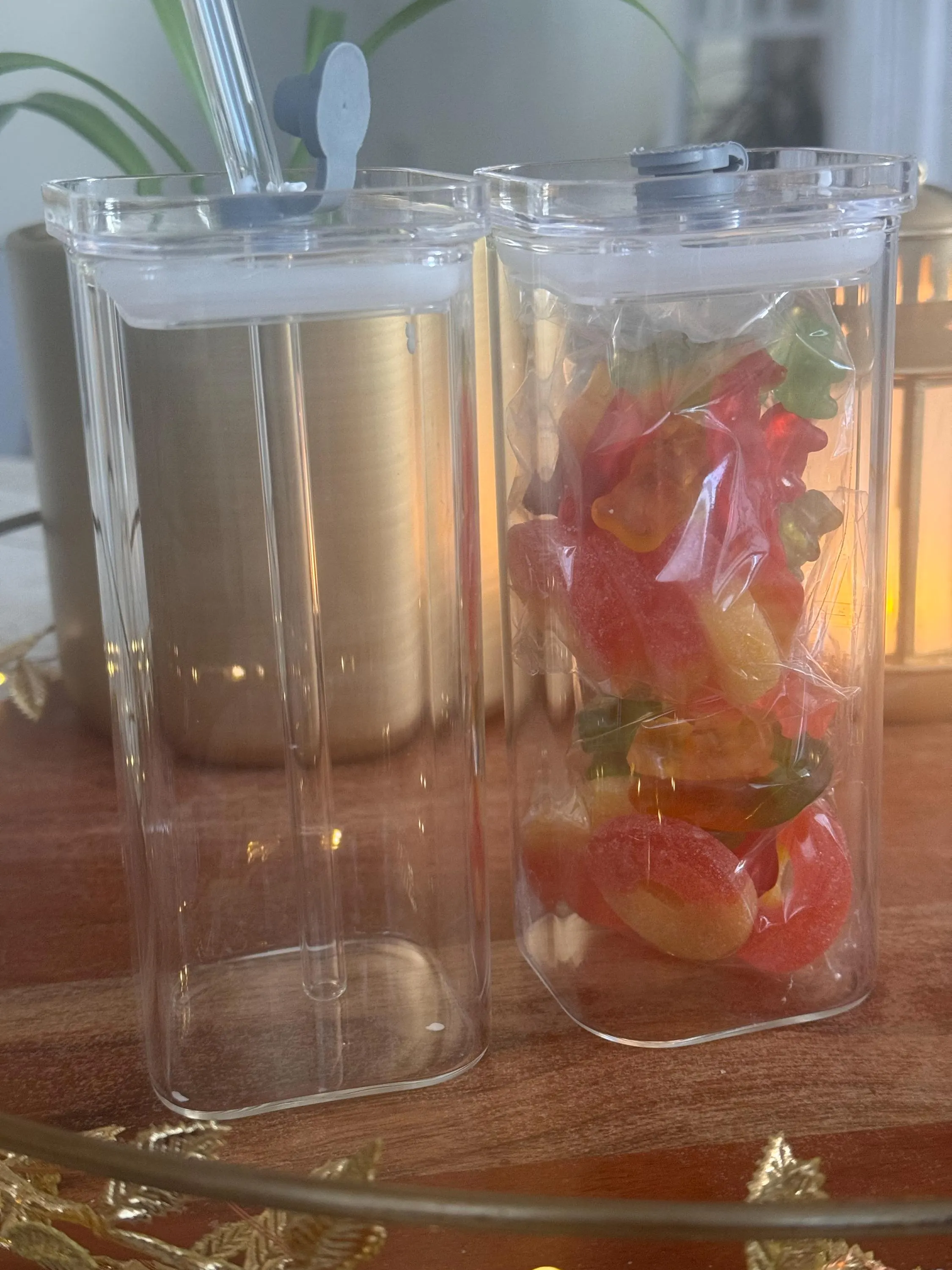 Reusable Glass Cup Gift Filled With Halal Gelatin Gummies |4 oz|Party favor - image 5