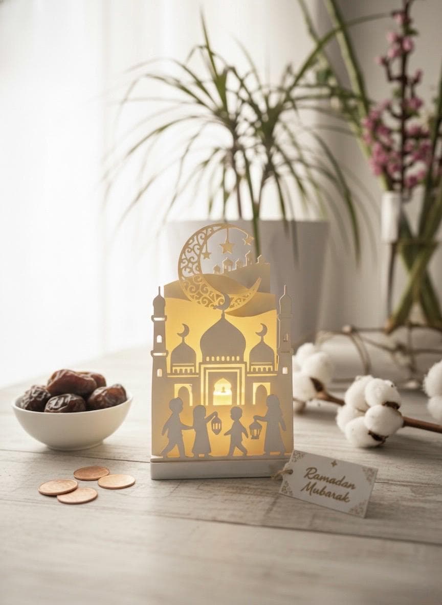 Mosque Ramadan Lantern Decor, Islamic Tea Light Holder, Eid Gift