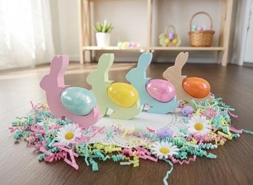 Pastel 3D Printed Easter Bunny – Minimalist Spring Decor, Modern Bunny Figurine, Shelf & Table Decoration - image 3