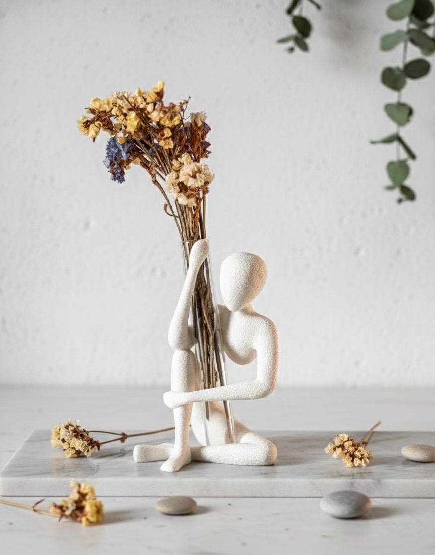 Minimal Abstract Human Figurine – Modern Home Decor Sculpture, Handmade 3D Printed Art Object
