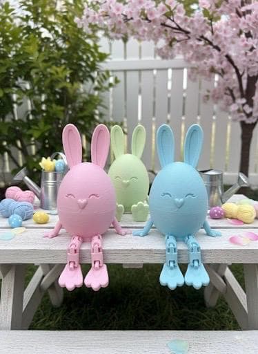 Pastel Easter Bunny Shelf Sitter – Spring Home Decor (3D Printed) - image 4