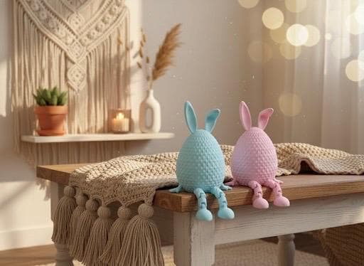 Pastel Bunny Figurine – Modern Minimalist Nursery Shelf Decor - image 3