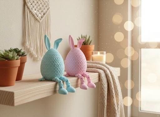 Pastel Bunny Figurine – Modern Minimalist Nursery Shelf Decor - image 5