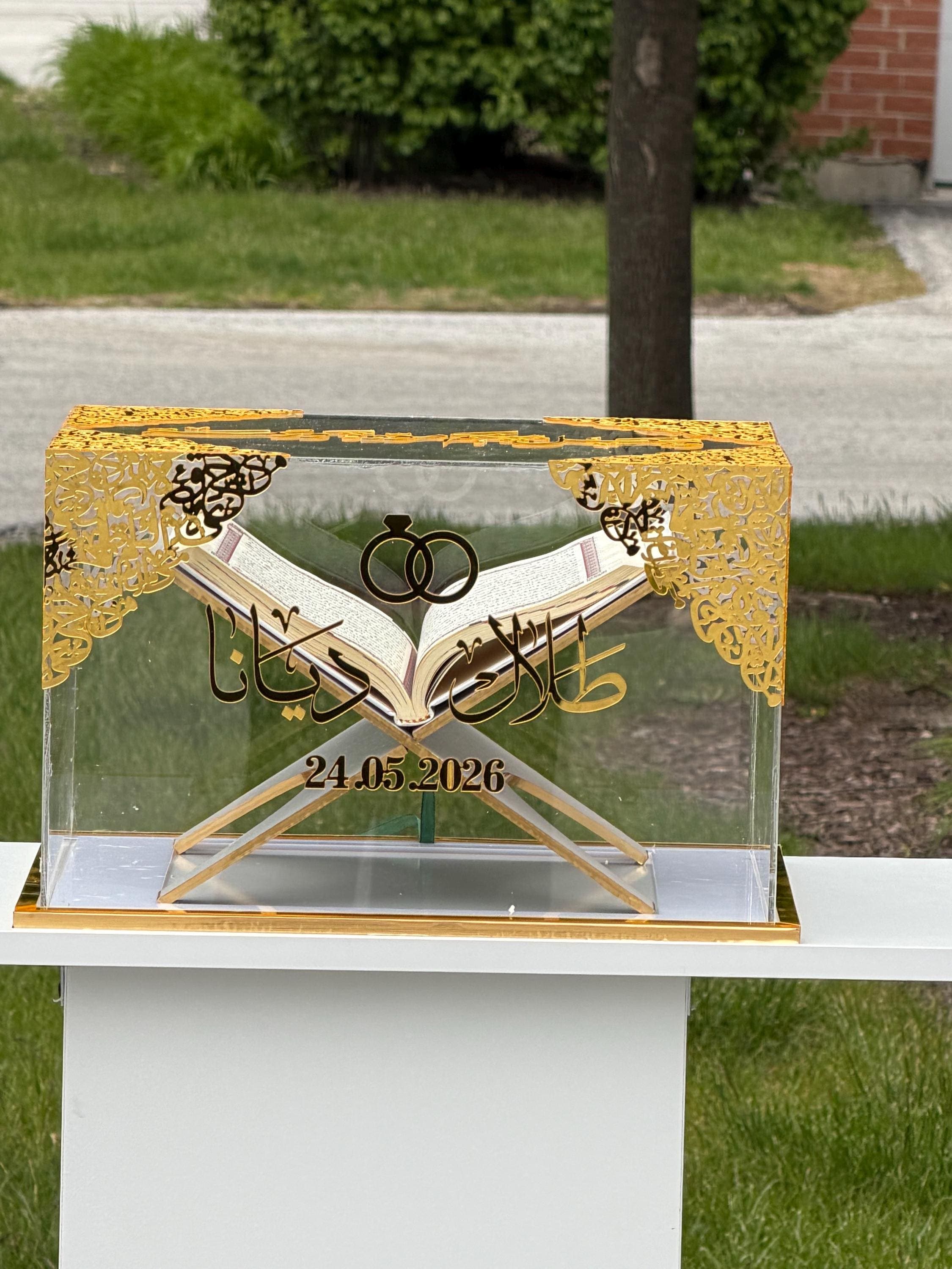 Personalized  Quran box Islamic Muslim Wedding Mahr Gift luxury acrylic engagement - image 3