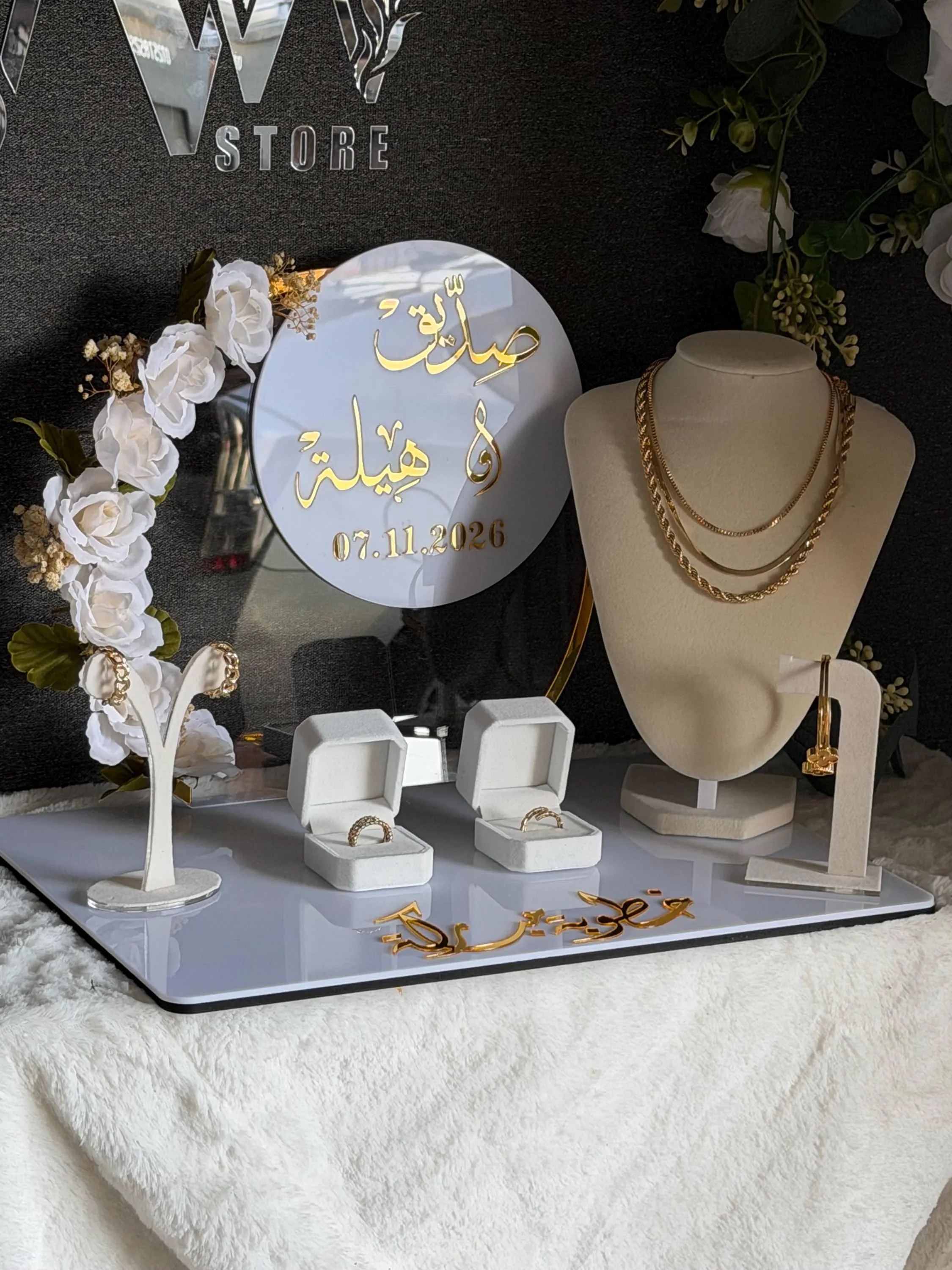 Custom Mahr Gift Box – Acrylic Velvet Display Stand, Islamic Bridal Dowry, Engagement Nikah - image 2