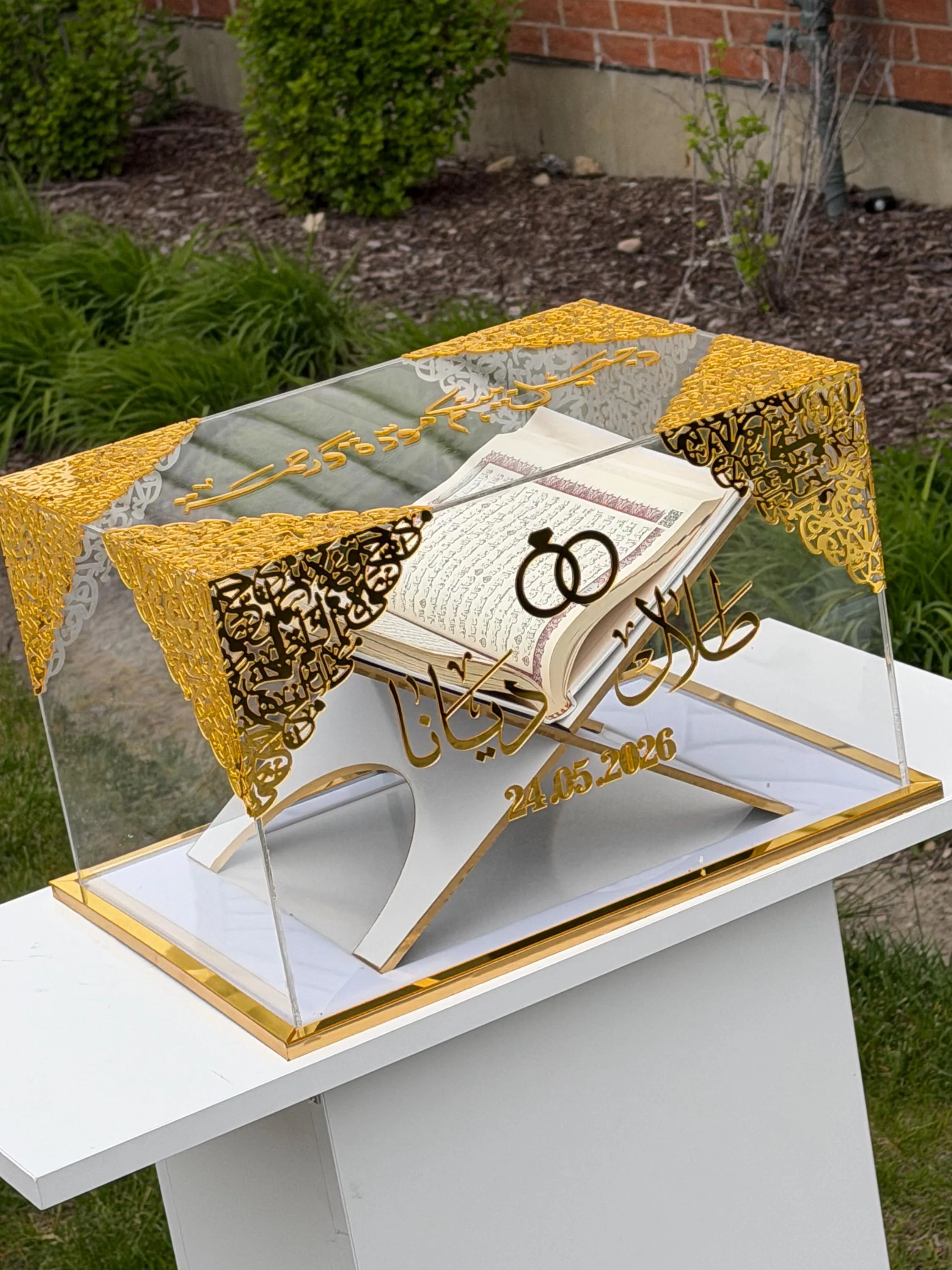 Personalized  Quran box Islamic Muslim Wedding Mahr Gift luxury acrylic engagement