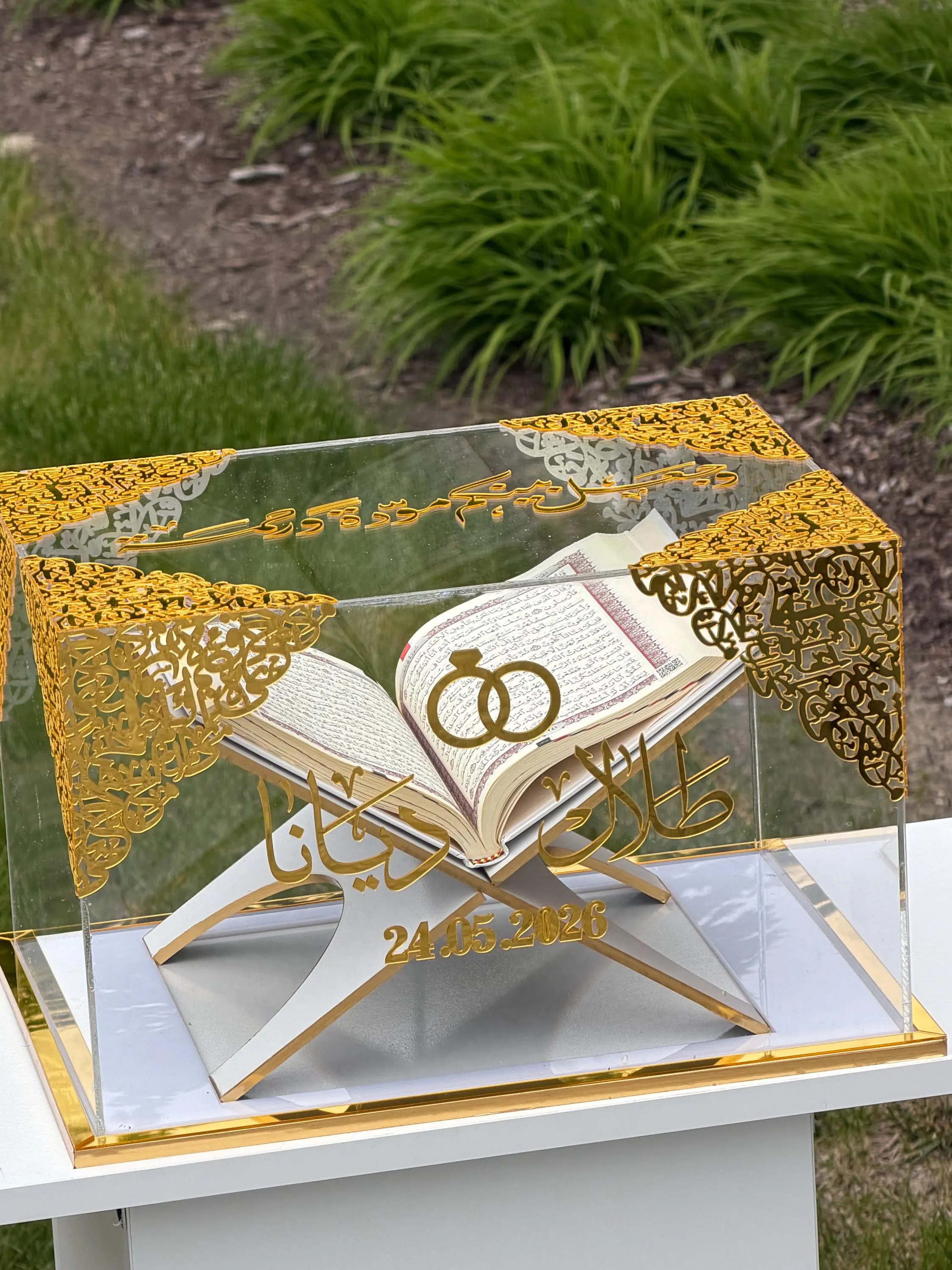 Personalized  Quran box Islamic Muslim Wedding Mahr Gift luxury acrylic engagement - image 4
