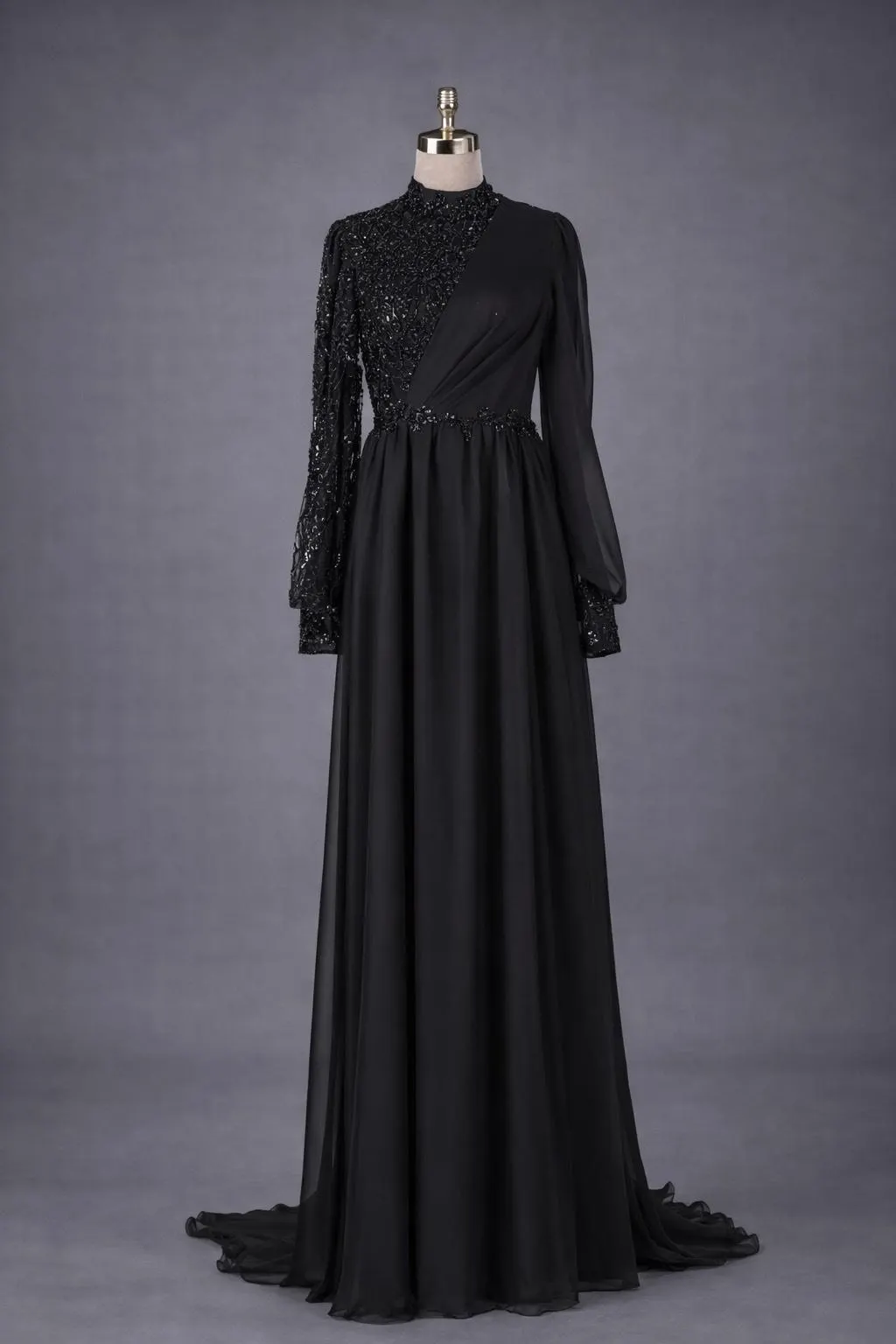 Olive Green Muslim Evening Dress Modest Wedding Dress Hijab Formal Gown Long Sleeve Elegant Islamic Bridal Reception Dress - image 5