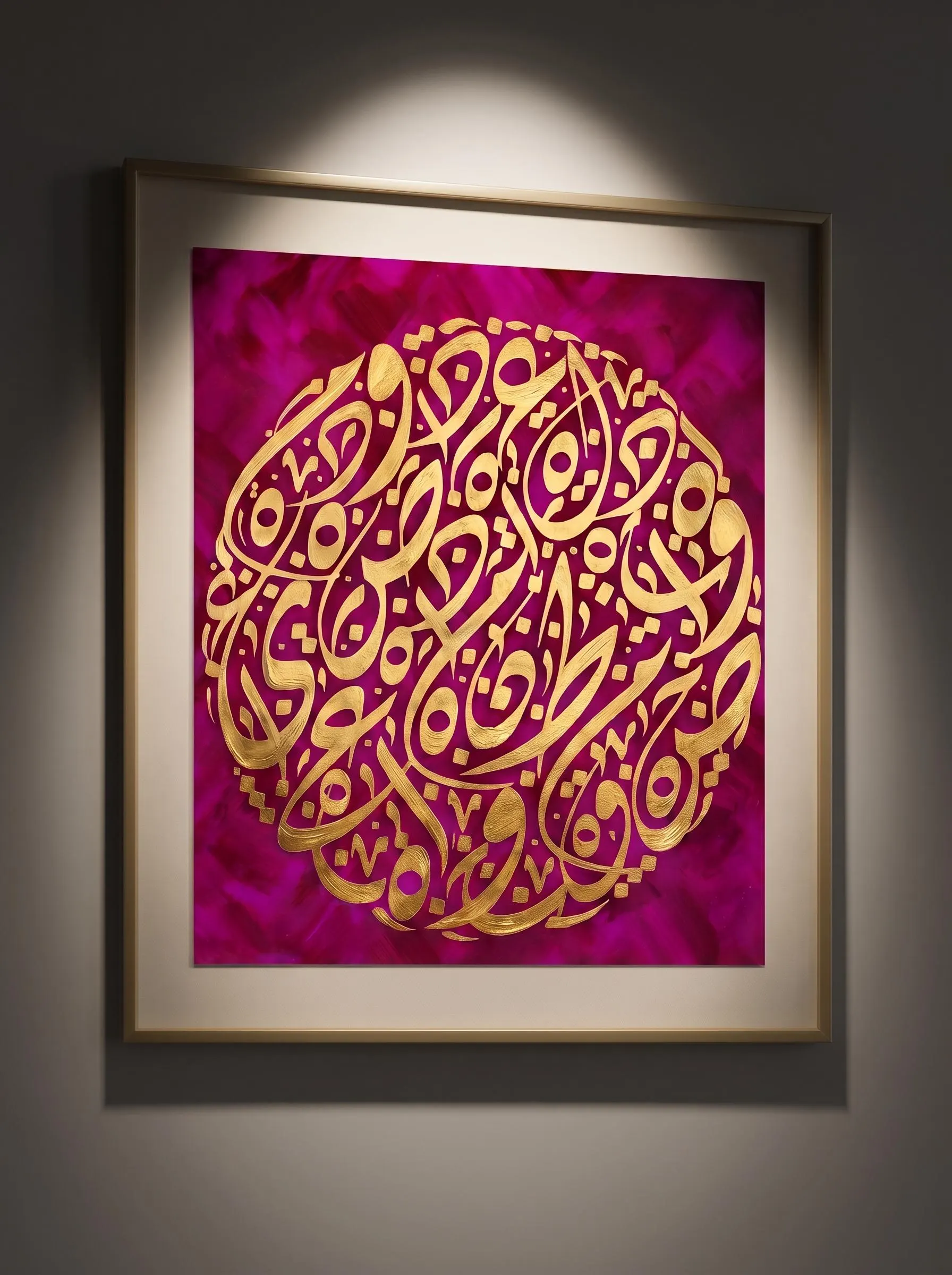 Modern Arabic Calligraphy Wall Art, Gold & Magenta Abstract Art, Luxury Islamic Decor, Printable Digital Download, Islamic Art, Home decor - image 5