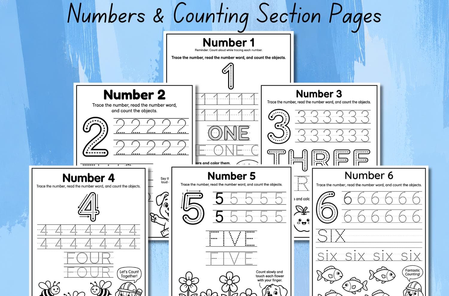 Preschool Pre-K + Kindergarten Learning Bundle, +300 Pages, Printable Activity Worksheets, Coloring, Numbers, Tracing, Alphabet, Sight Words - image 3
