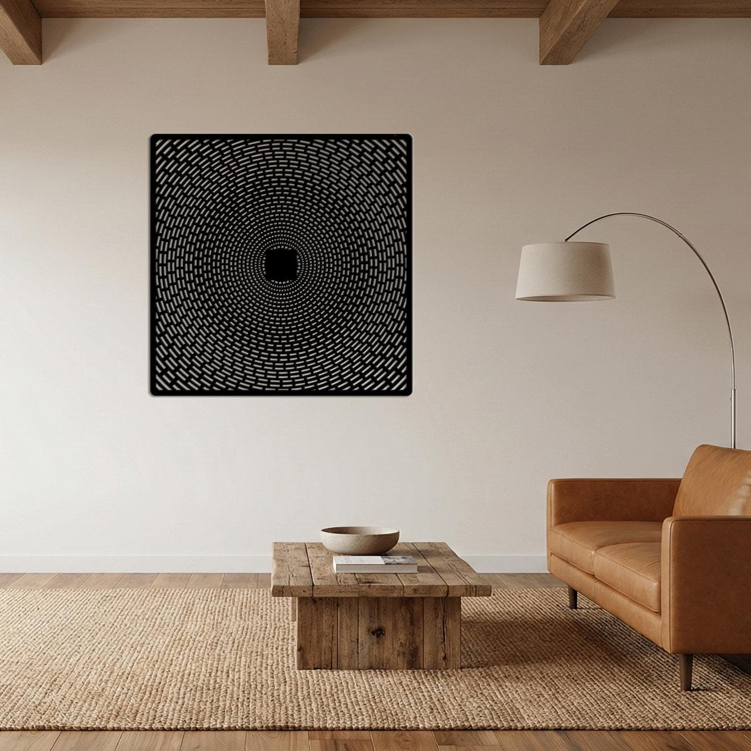 Kaaba Islamic Metal Wall Art, Sacred Spiral Geometry Design, Spiritual Home Accent