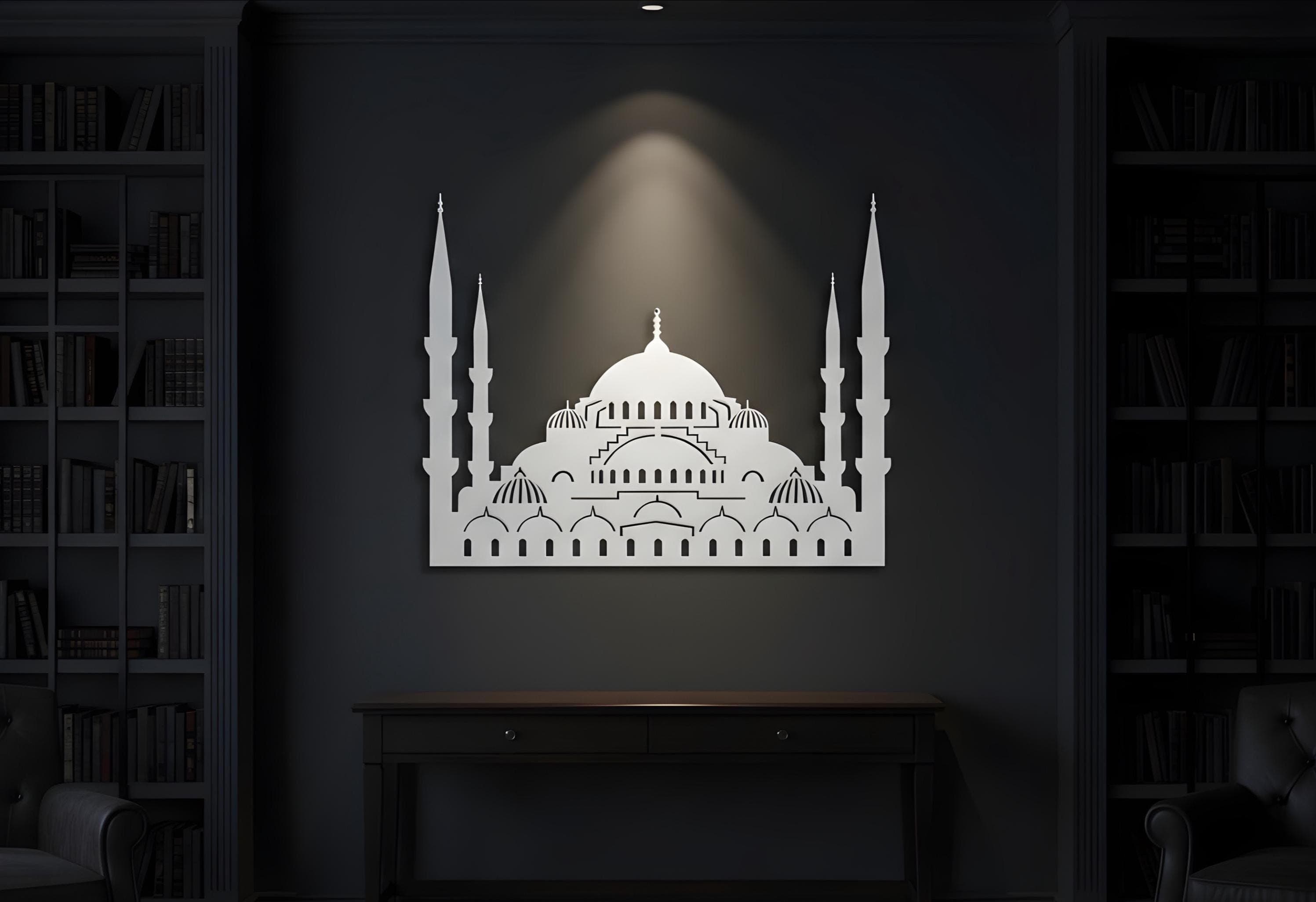 Metal Islamic Mosque Wall Art, Wall Decor for Muslims, Ramadan Wall Hanging, Islamic Metal Wall Art - image 4