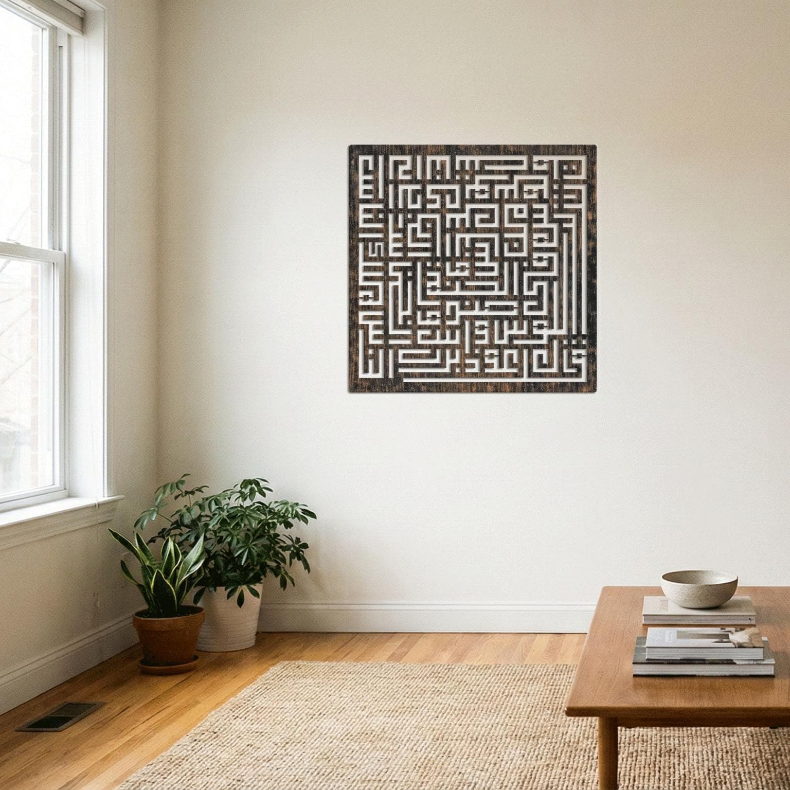 Nas Surah Kufi Metal Decor, Protective Islamic Verse Sign, Spiritual Home Accent, Muslim Gift