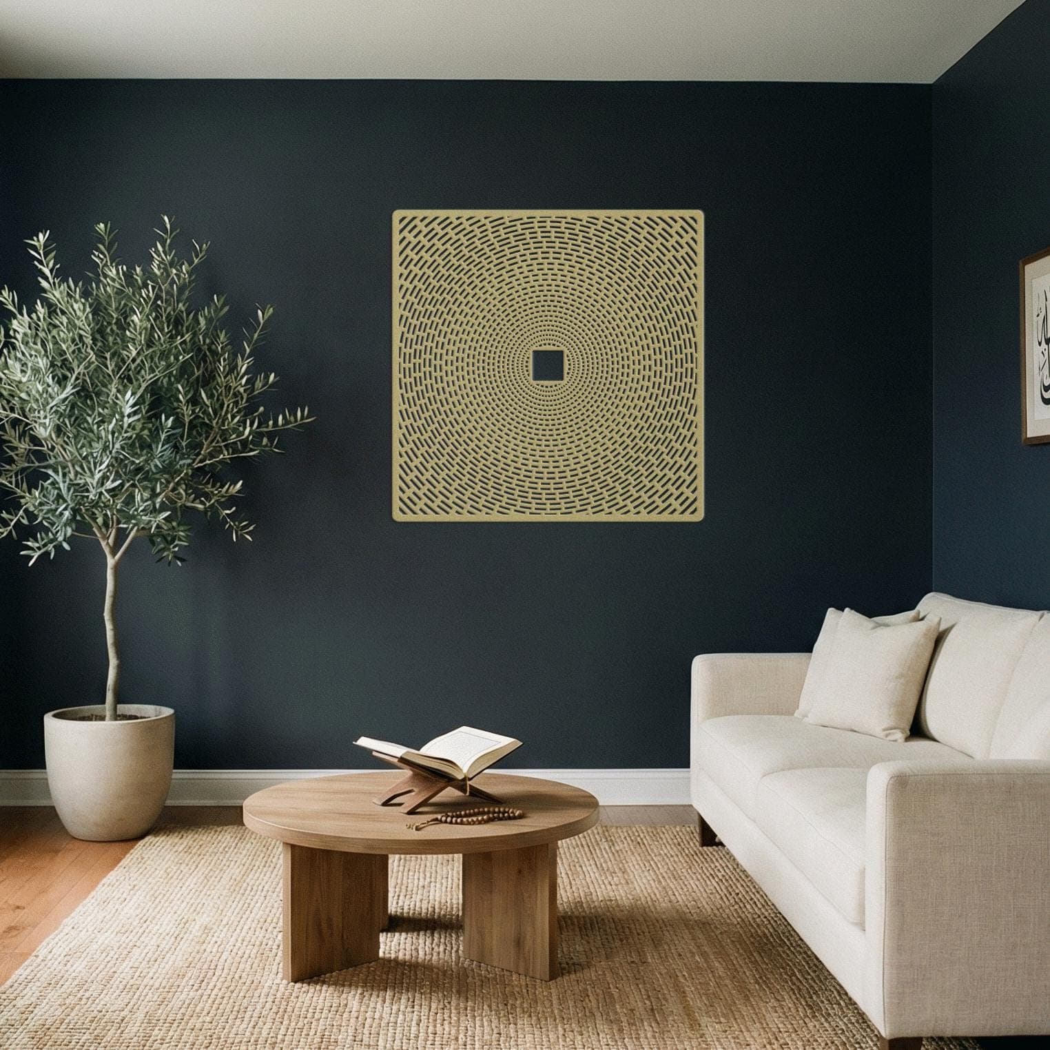 Kaaba Islamic Metal Wall Decor, Sacred Spiral Geometry Design, Spiritual Home Accent - image 3