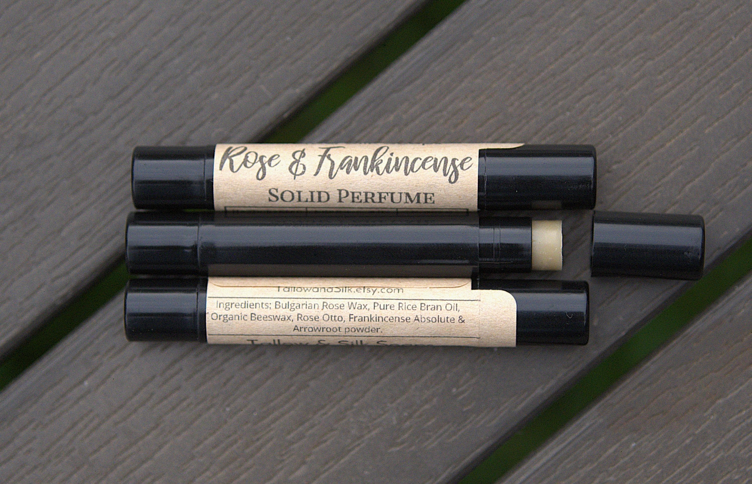 Floral Solid Perfume. Rose & Frankincense, Jasmine. Natural, Halal, Vegan. Handcrafted. Travel friendly. 0.07 oz - image 3