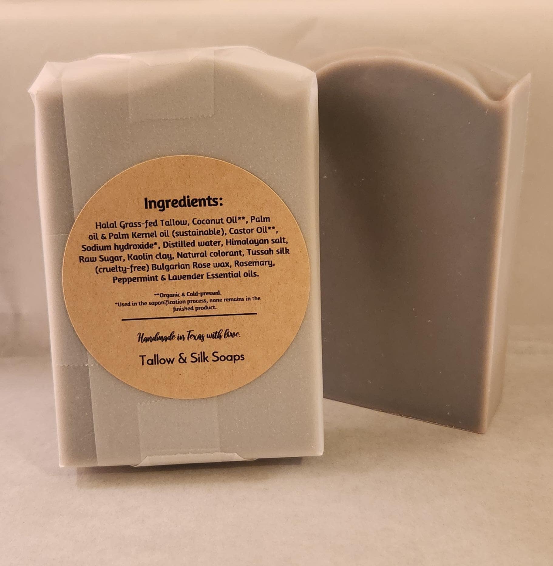 Luxe Artisan Tallow Soap Bar. Rosemary, Lavender, Peppermint, Bulgarian Rose Wax. Handcrafted, Halal, Grass-fed. Dry Sensitive Skin. 4.25 oz - image 5