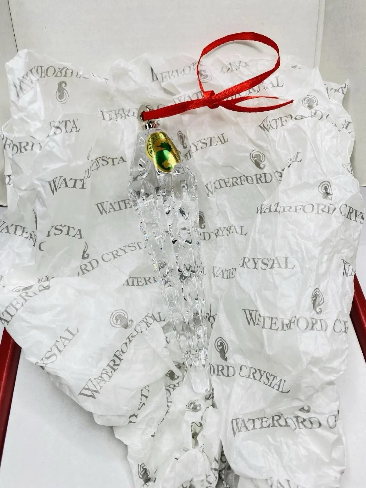WATERFORD CRYSTAL KILDARE icicle ornament 5” w/ Original Box Holiday Tree Toy