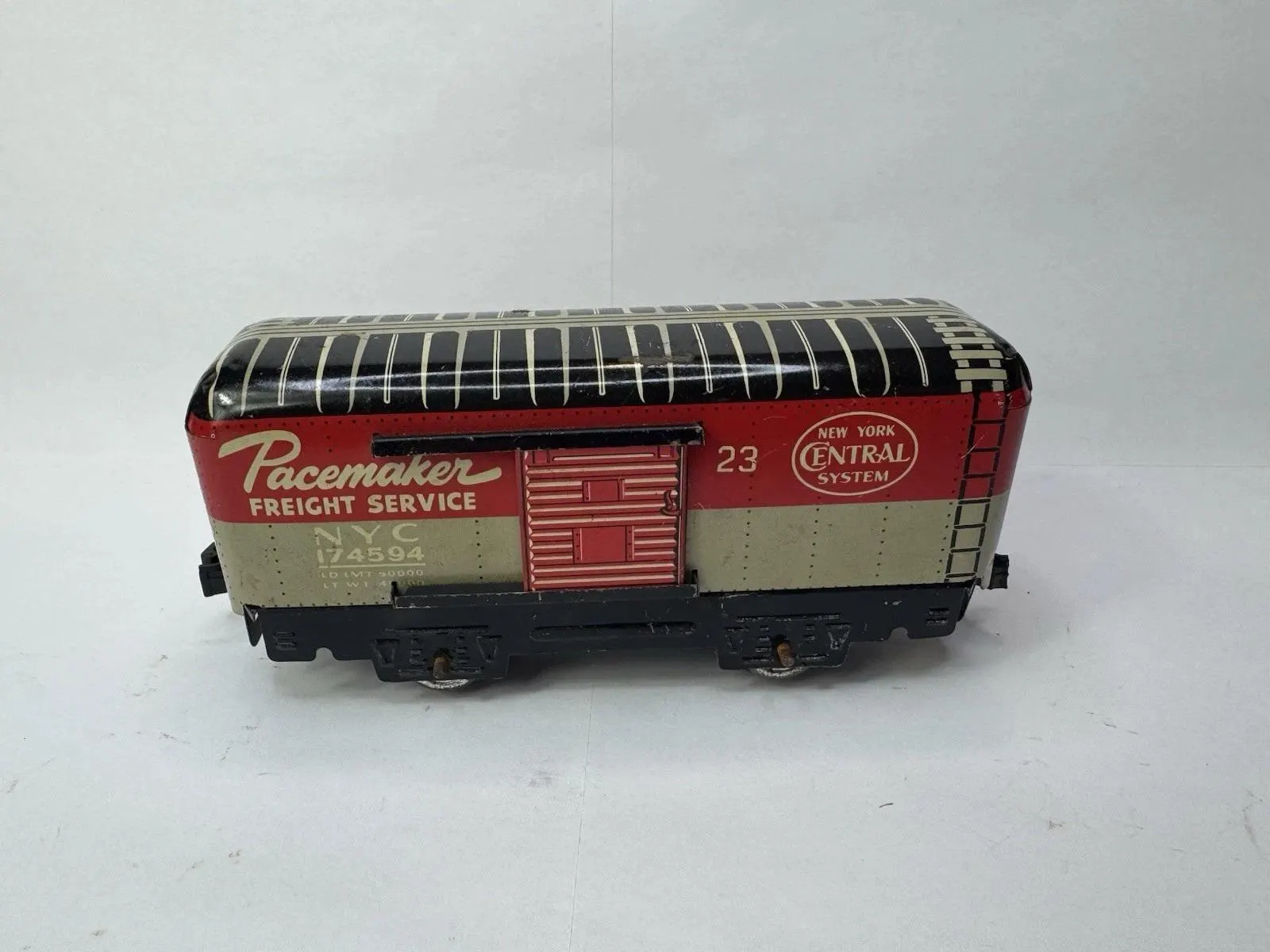 Marx No. 174593 NYC Pacemaker Boxcar - 6 inch / 4 wheel /Plastic Knuckle Coupler