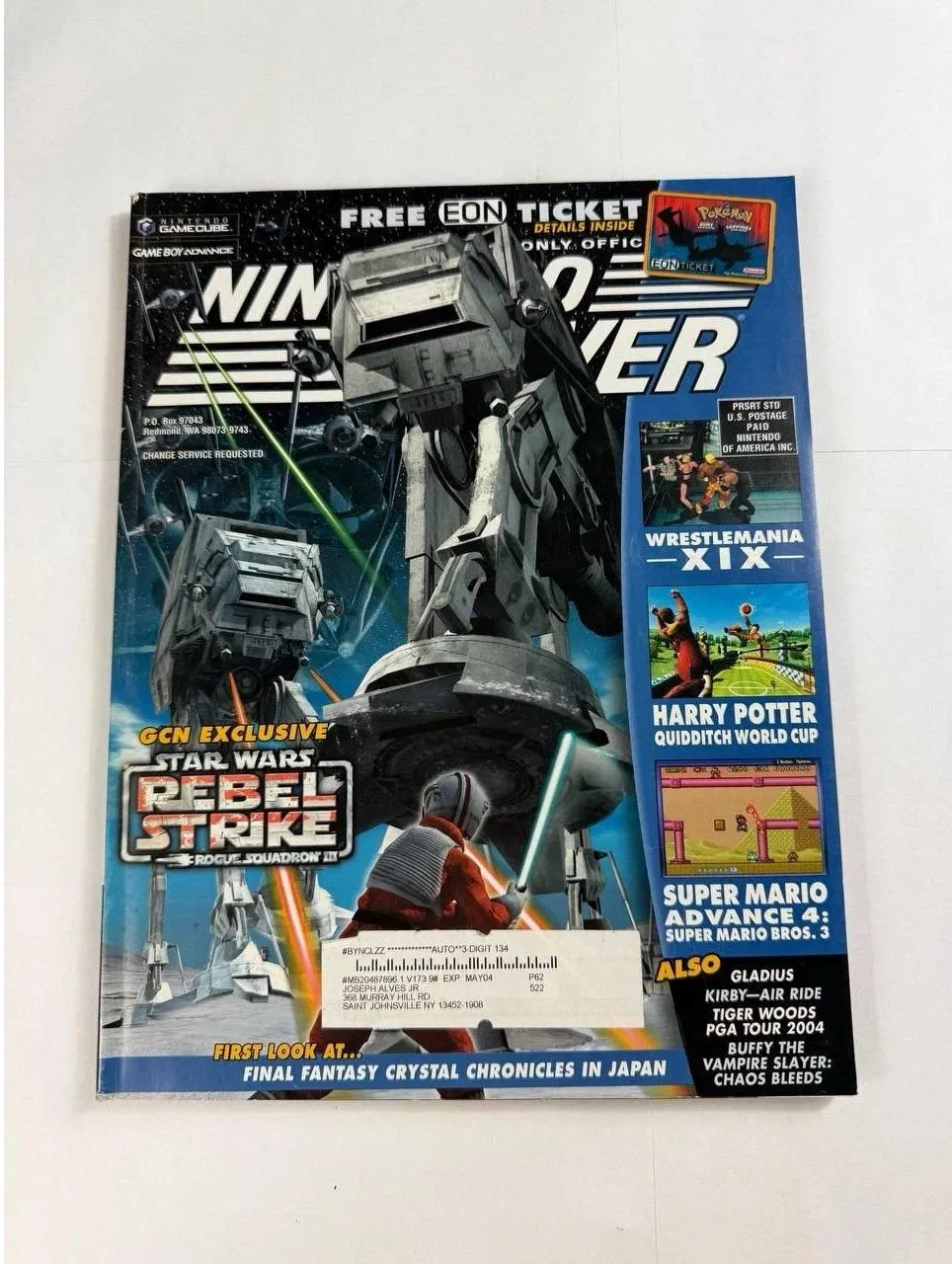 Nintendo Power Magazine #173 with Pokemon Eon Ticket and TMNT Poster