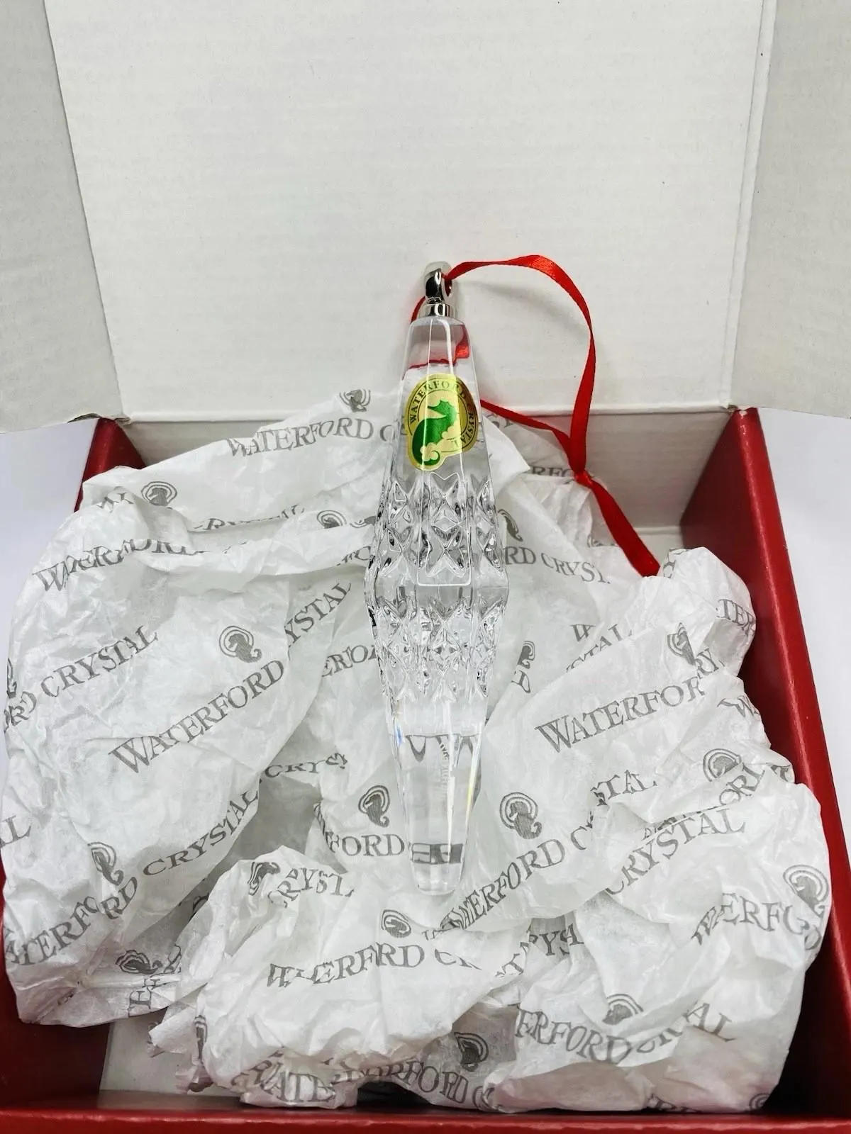 WATERFORD CRYSTAL KILDARE icicle ornament 5” w/ Original Box Holiday Tree Toy