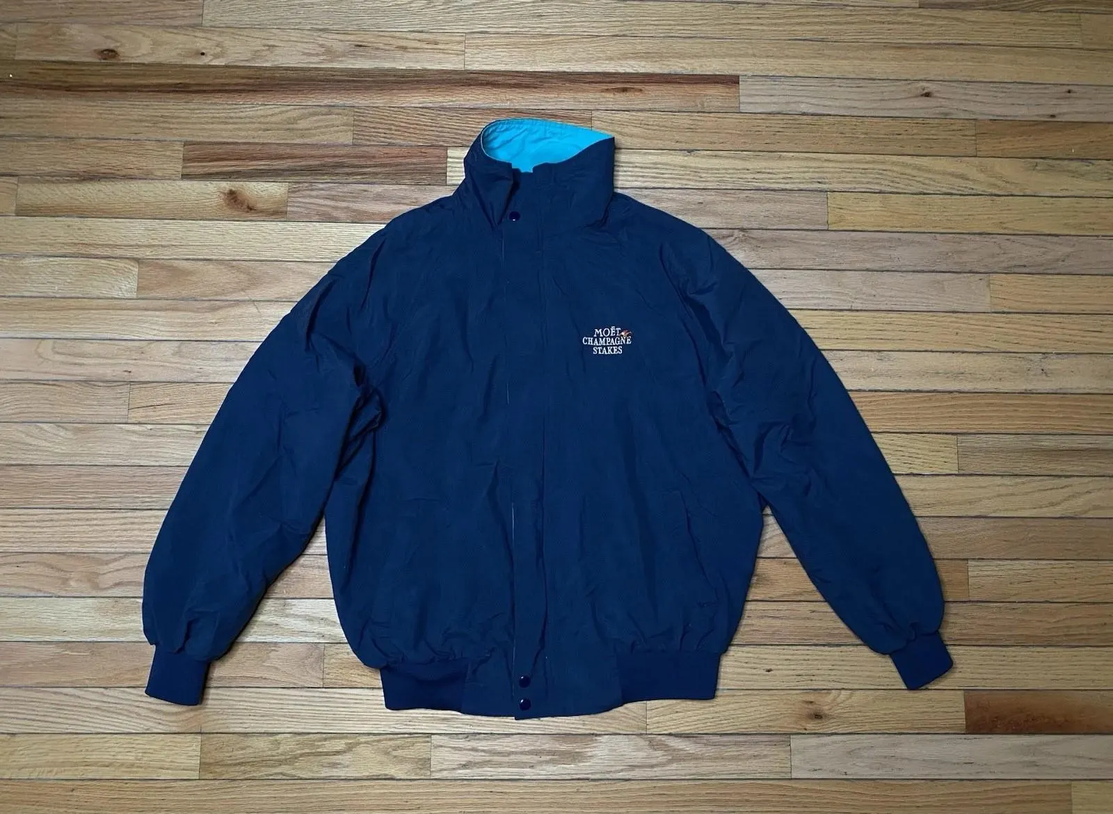 Vintage Moët Champagne Stakes Blue Jacket Auburn Sportswear Size XL
