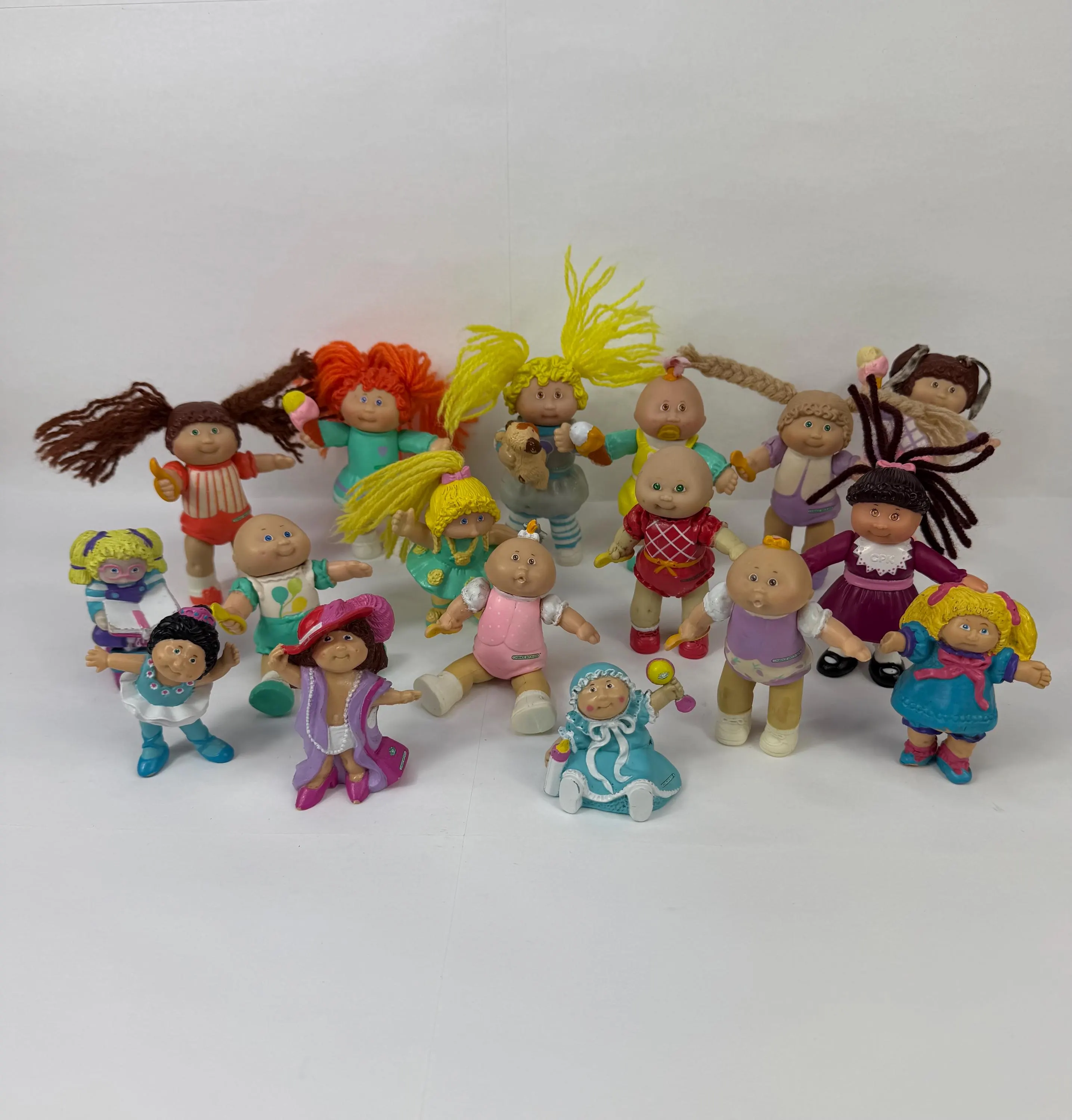 Vintage Cabbage Patch Kids Mini Figures Lot of 17 OAA Inc 1980s Collectible Dolls