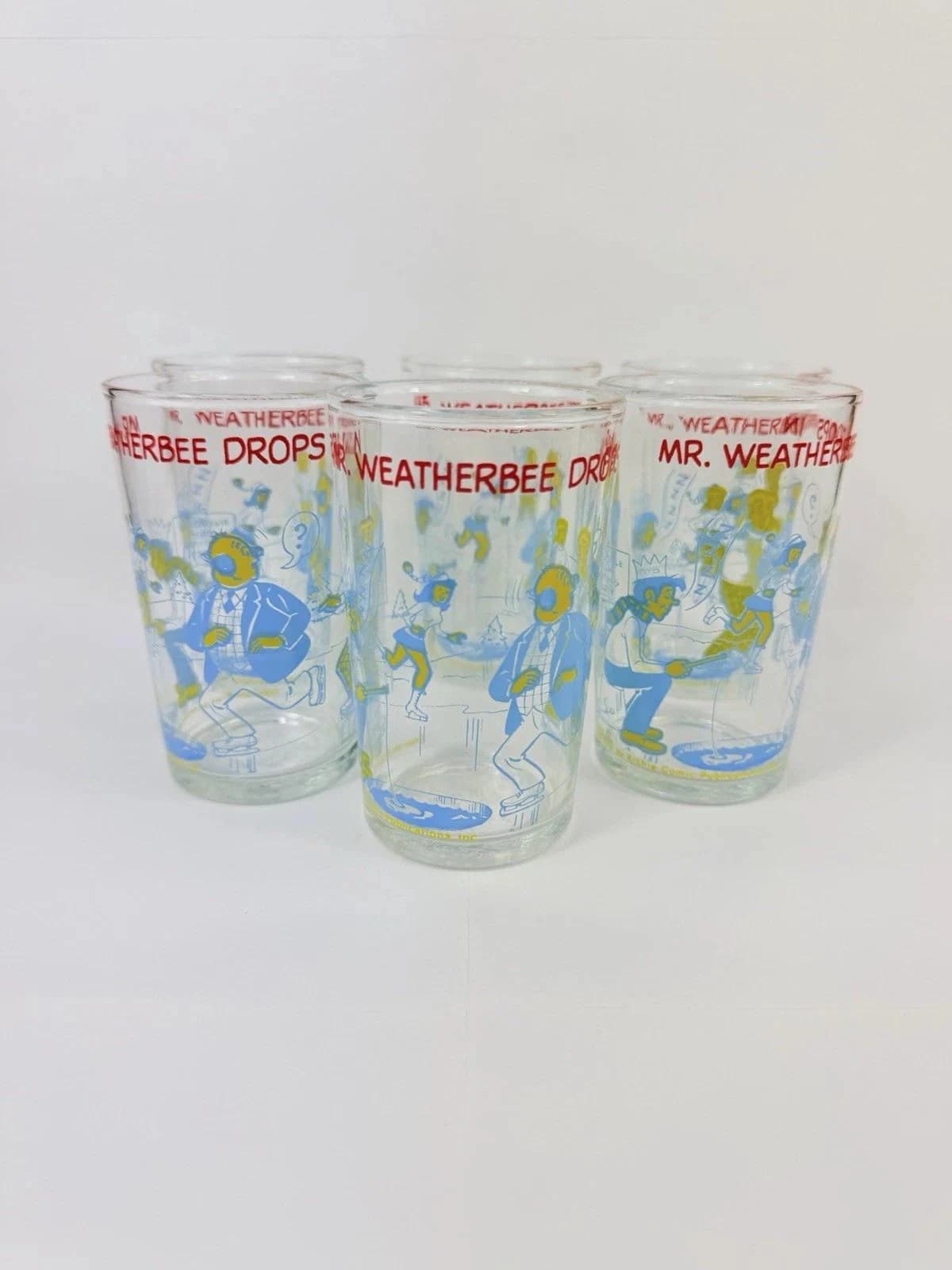 Vintage 1973 Welch’s Archie Comics Mr Weatherbee Drops In Glasses Set of 6