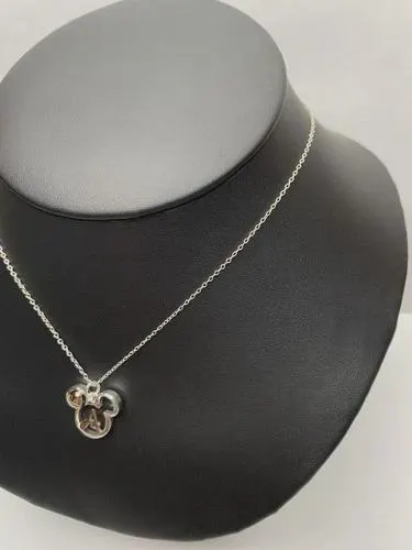 Disney Necklace 18” Silver Tone Initial Mickey Mouse Name Letter A Pave - image 5