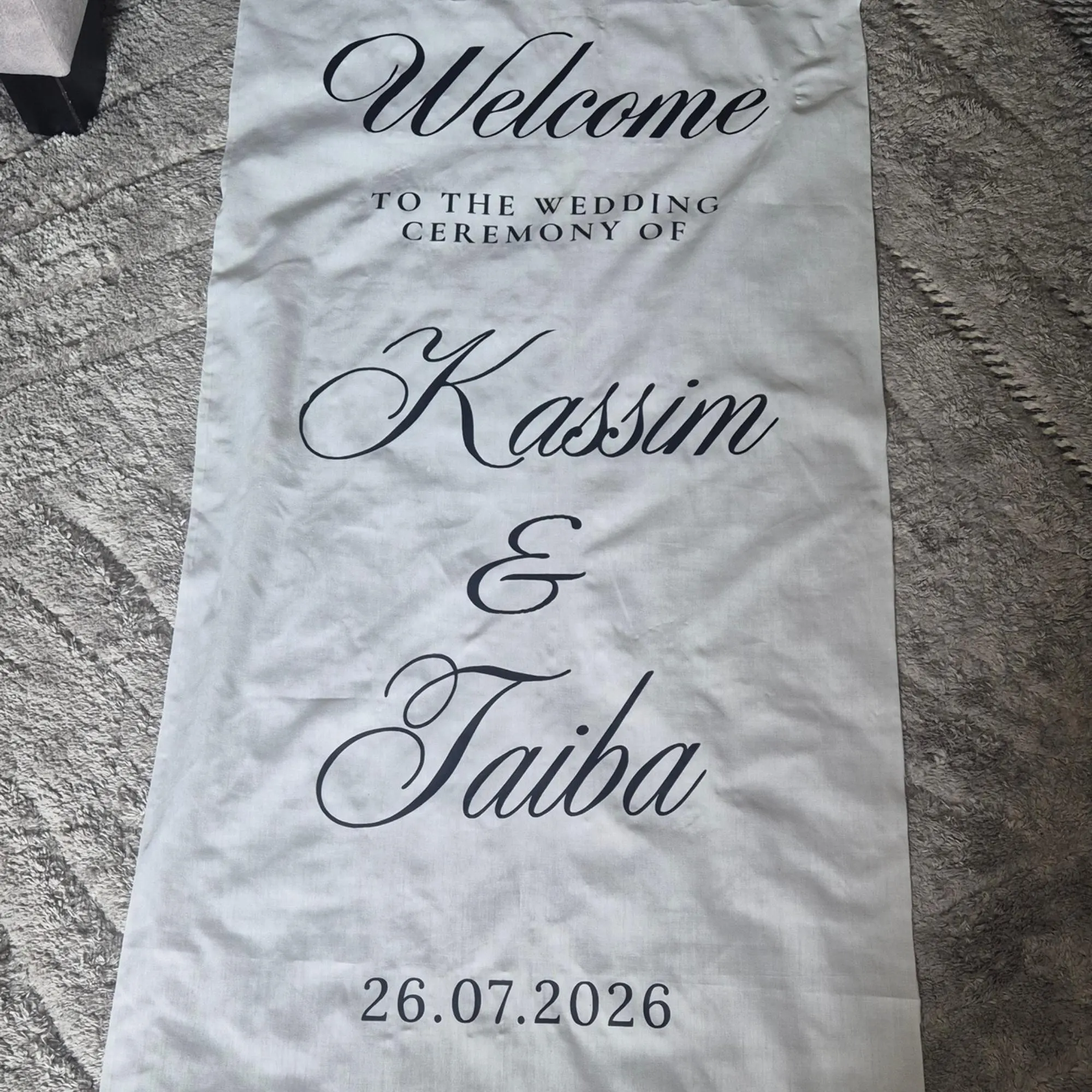 Linen Wedding Welcome | Personalised Nikkah Sign | Bismillah Wedding Decor - image 3