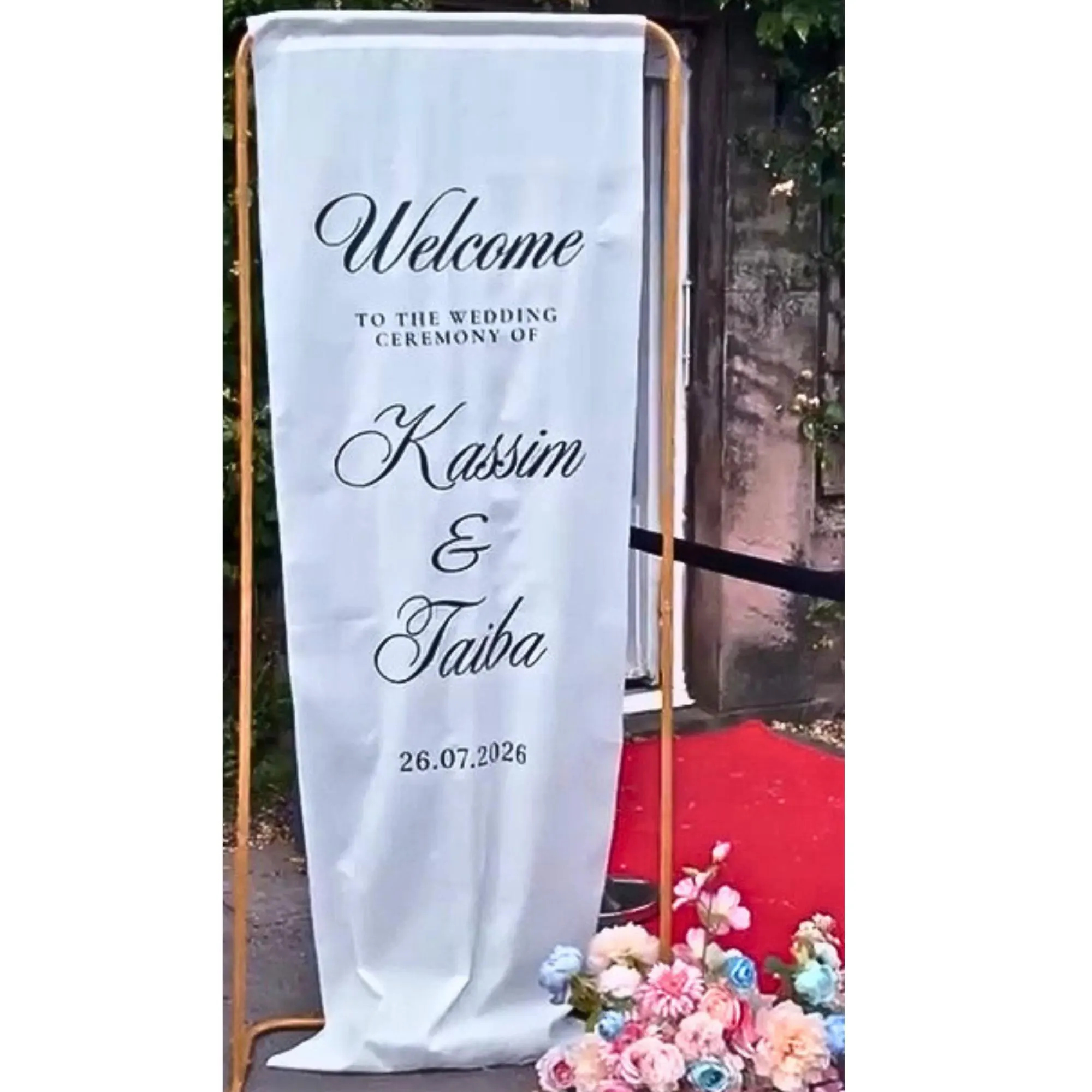 Linen Wedding Welcome | Personalised Nikkah Sign | Bismillah Wedding Decor - image 2